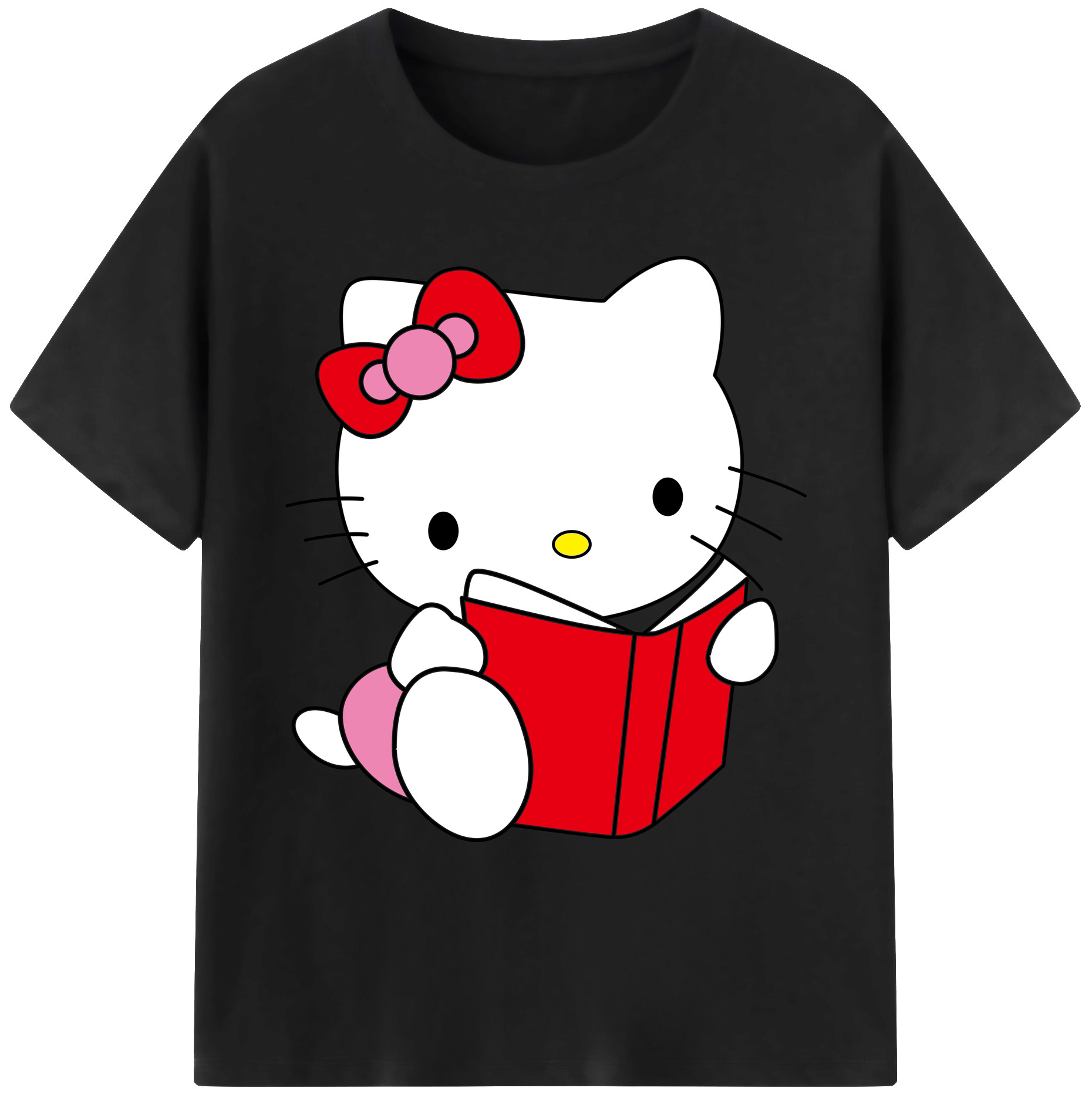 （画像用） Hello Kitty ハローキティ 綿100％ メンズ半袖Tシャツ｜肌触りやわらか＆通気性