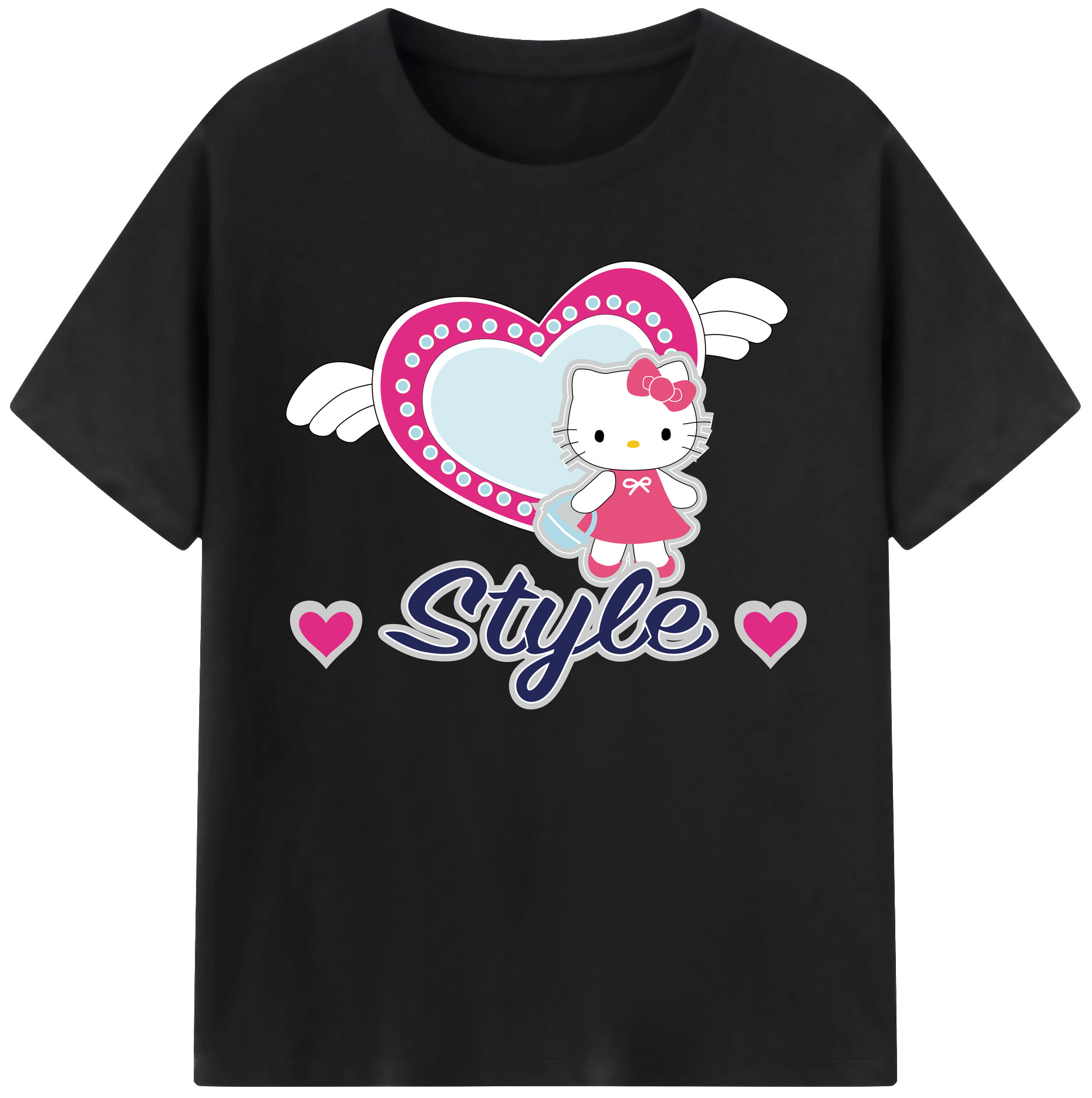 （画像用） Hello Kitty ハローキティ 綿100％ メンズ半袖Tシャツ｜肌触りやわらか＆通気性