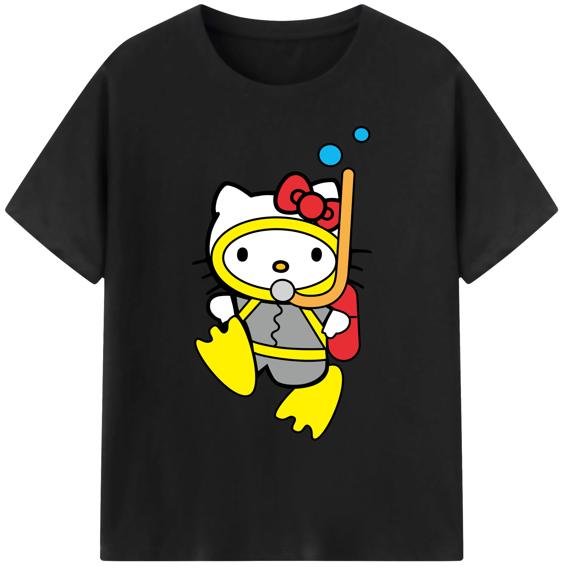 （画像用） Hello Kitty ハローキティ 綿100％ メンズ半袖Tシャツ｜肌触りやわらか＆通気性