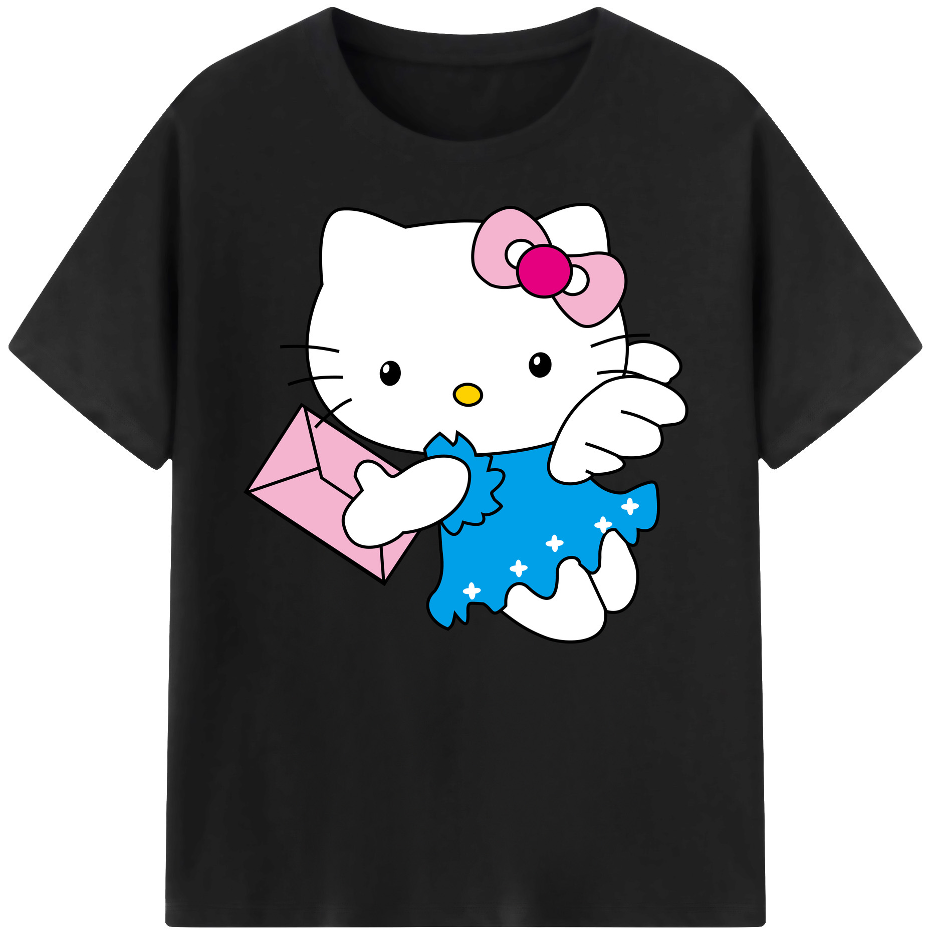 （画像用） Hello Kitty ハローキティ 綿100％ メンズ半袖Tシャツ｜肌触りやわらか＆通気性