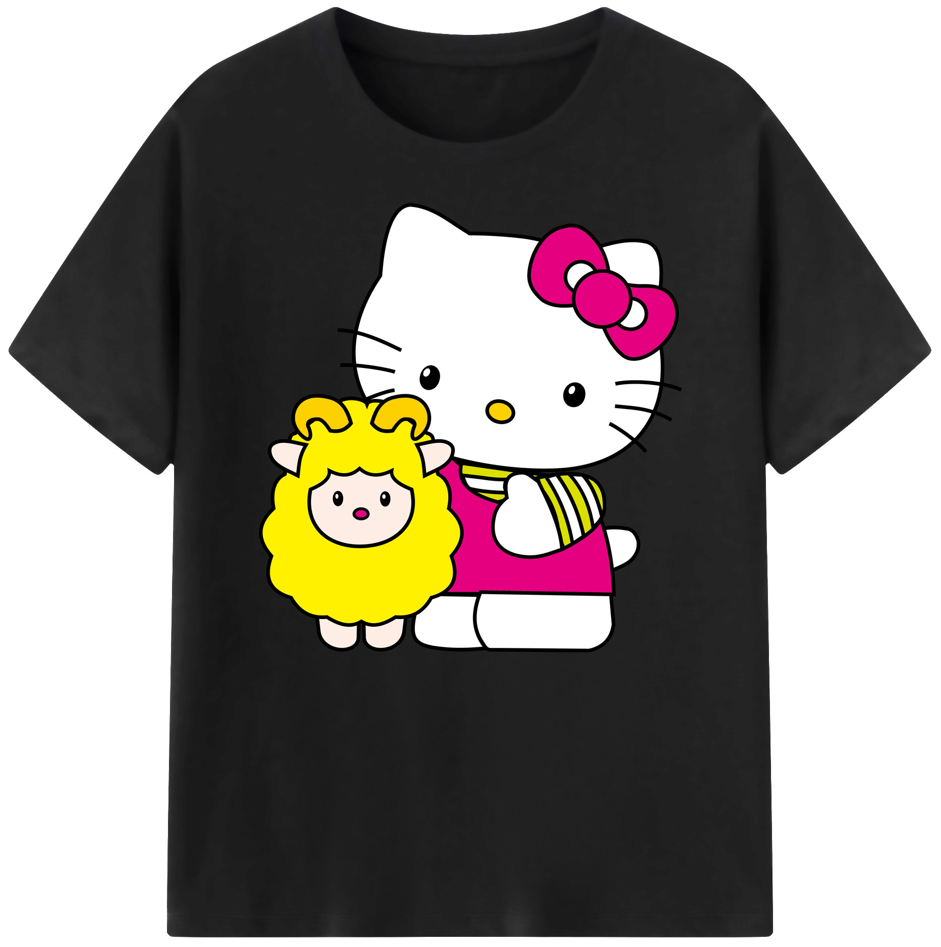（画像用） Hello Kitty ハローキティ 綿100％ メンズ半袖Tシャツ｜肌触りやわらか＆通気性