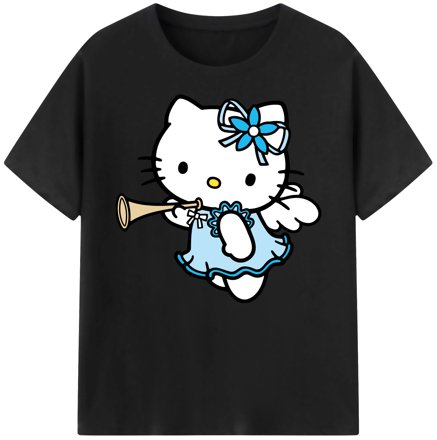 （画像用） Hello Kitty ハローキティ 綿100％ メンズ半袖Tシャツ｜肌触りやわらか＆通気性