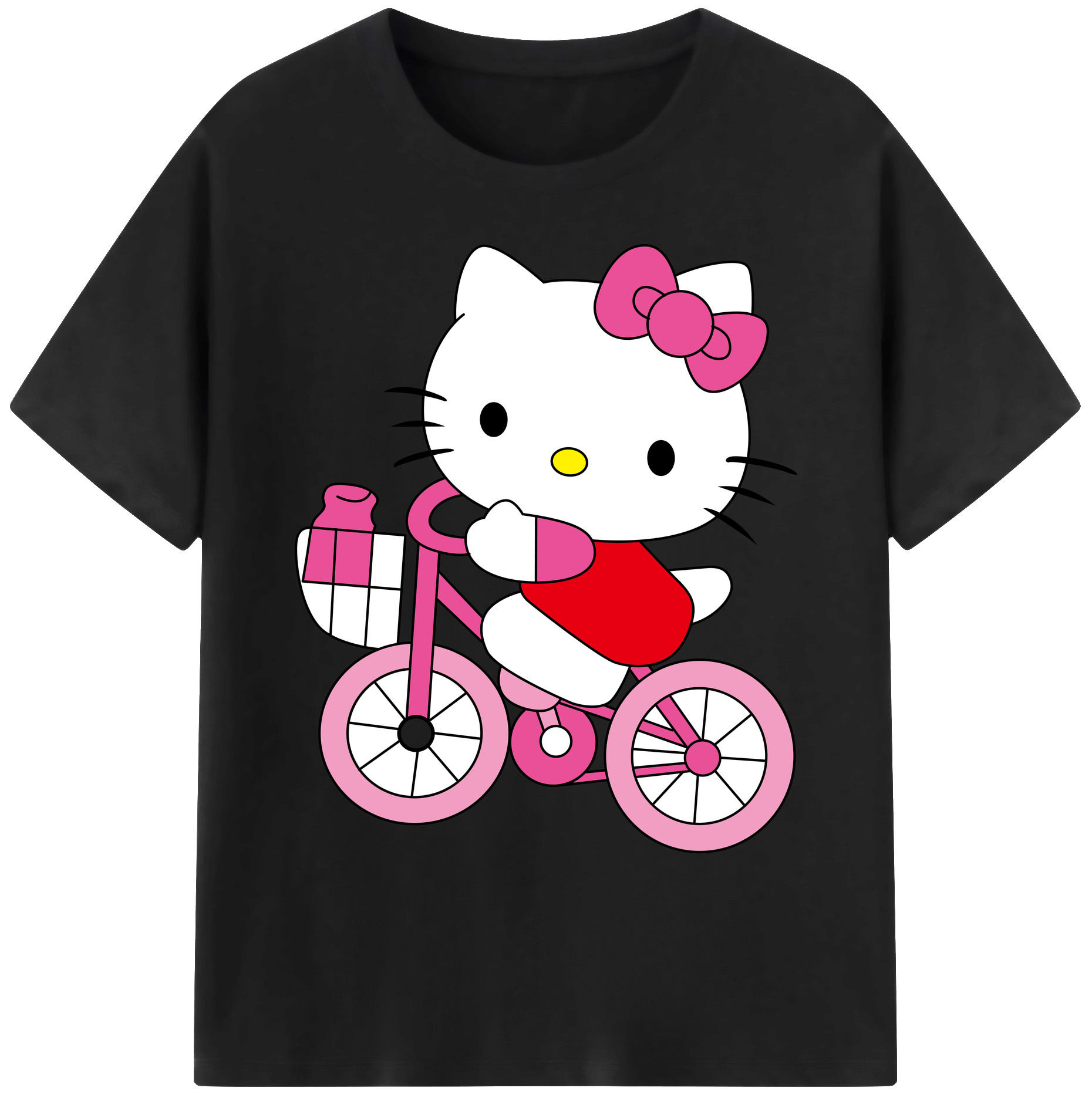 （画像用） Hello Kitty ハローキティ 綿100％ メンズ半袖Tシャツ｜肌触りやわらか＆通気性