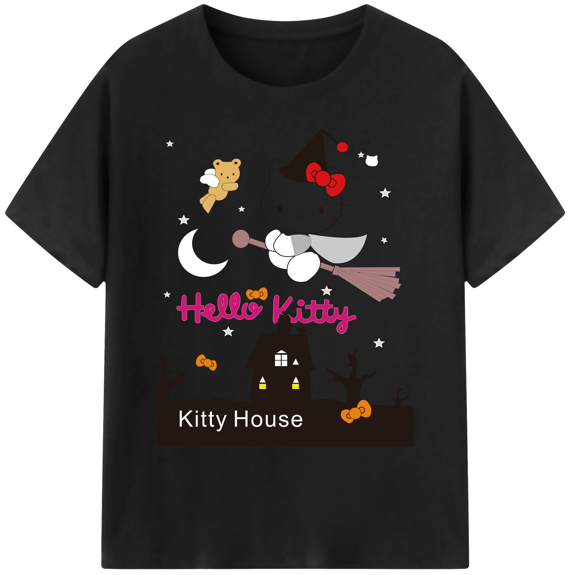 （画像用） Hello Kitty ハローキティ 綿100％ メンズ半袖Tシャツ｜肌触りやわらか＆通気性