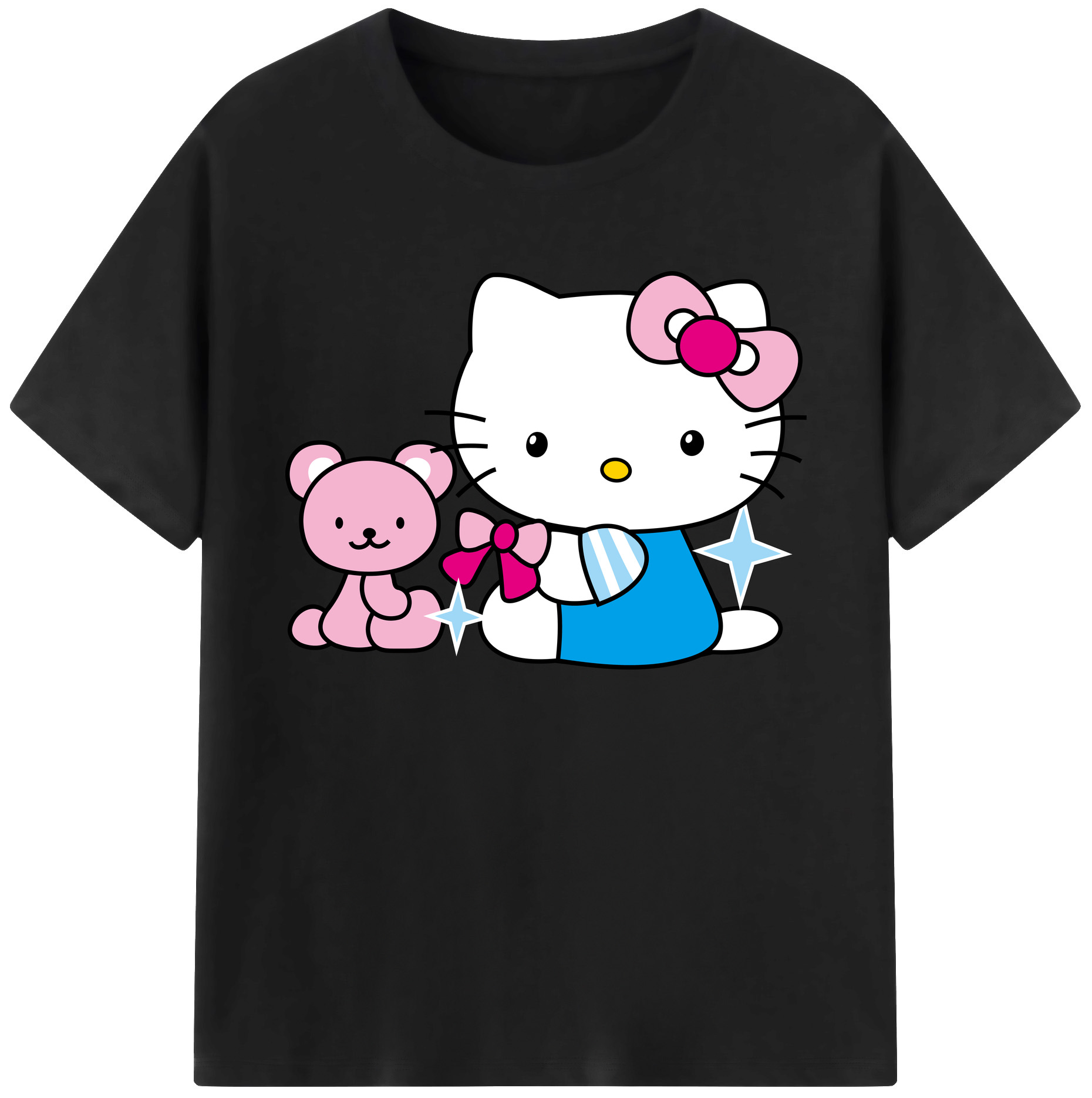 （画像用） Hello Kitty ハローキティ 綿100％ メンズ半袖Tシャツ｜肌触りやわらか＆通気性