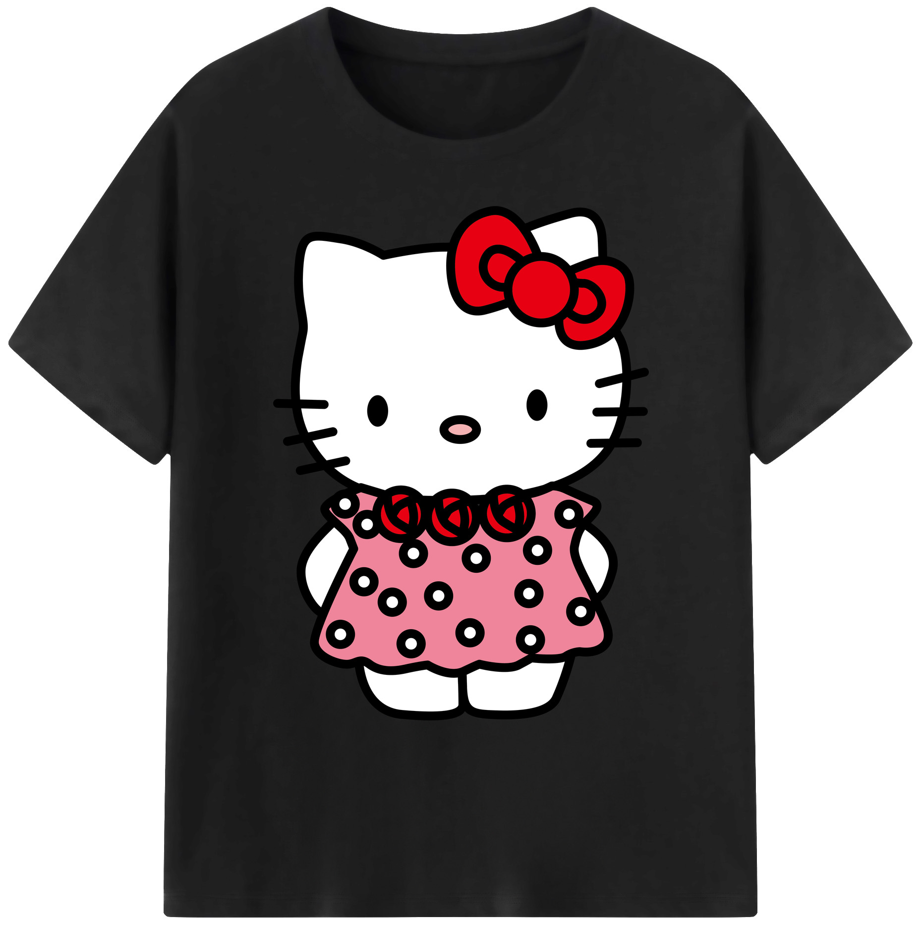 （画像用） Hello Kitty ハローキティ 綿100％ メンズ半袖Tシャツ｜肌触りやわらか＆通気性