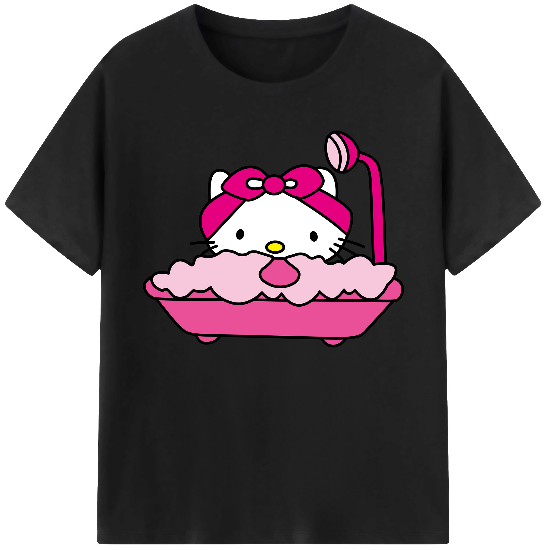 （画像用） Hello Kitty ハローキティ 綿100％ メンズ半袖Tシャツ｜肌触りやわらか＆通気性