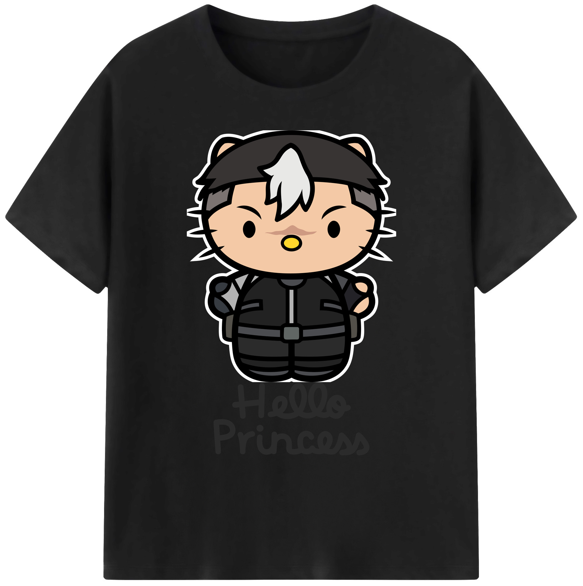 （画像用） Hello Kitty ハローキティ 綿100％ メンズ半袖Tシャツ｜肌触りやわらか＆通気性