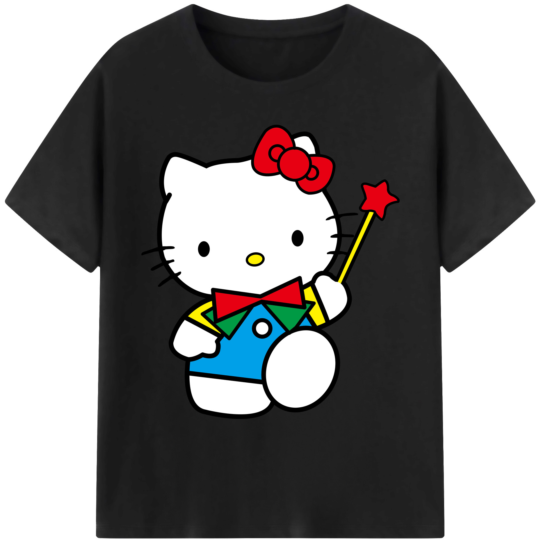 （画像用） Hello Kitty ハローキティ 綿100％ メンズ半袖Tシャツ｜肌触りやわらか＆通気性