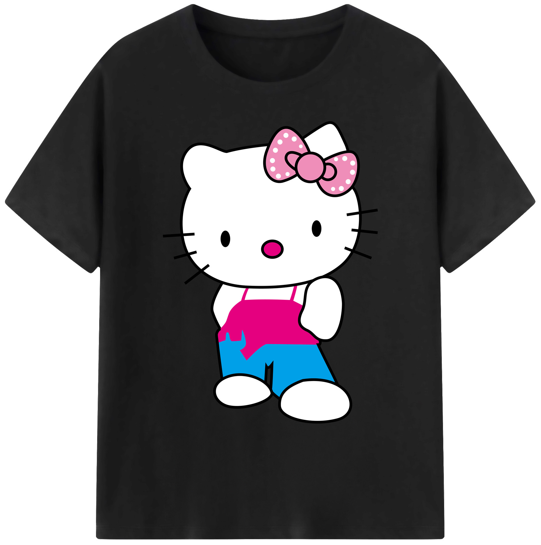 （画像用） Hello Kitty ハローキティ 綿100％ メンズ半袖Tシャツ｜肌触りやわらか＆通気性