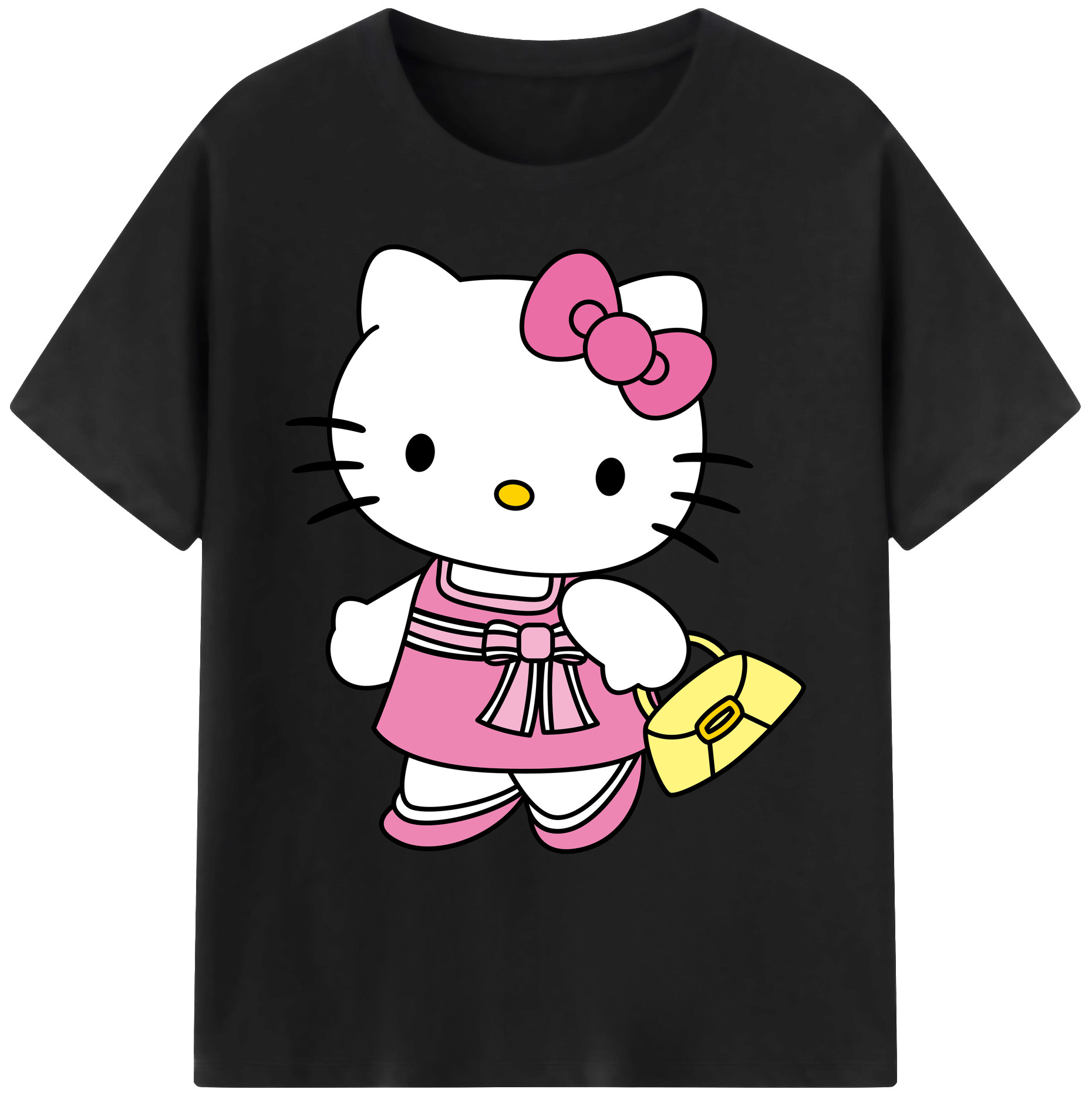 （画像用） Hello Kitty ハローキティ 綿100％ メンズ半袖Tシャツ｜肌触りやわらか＆通気性