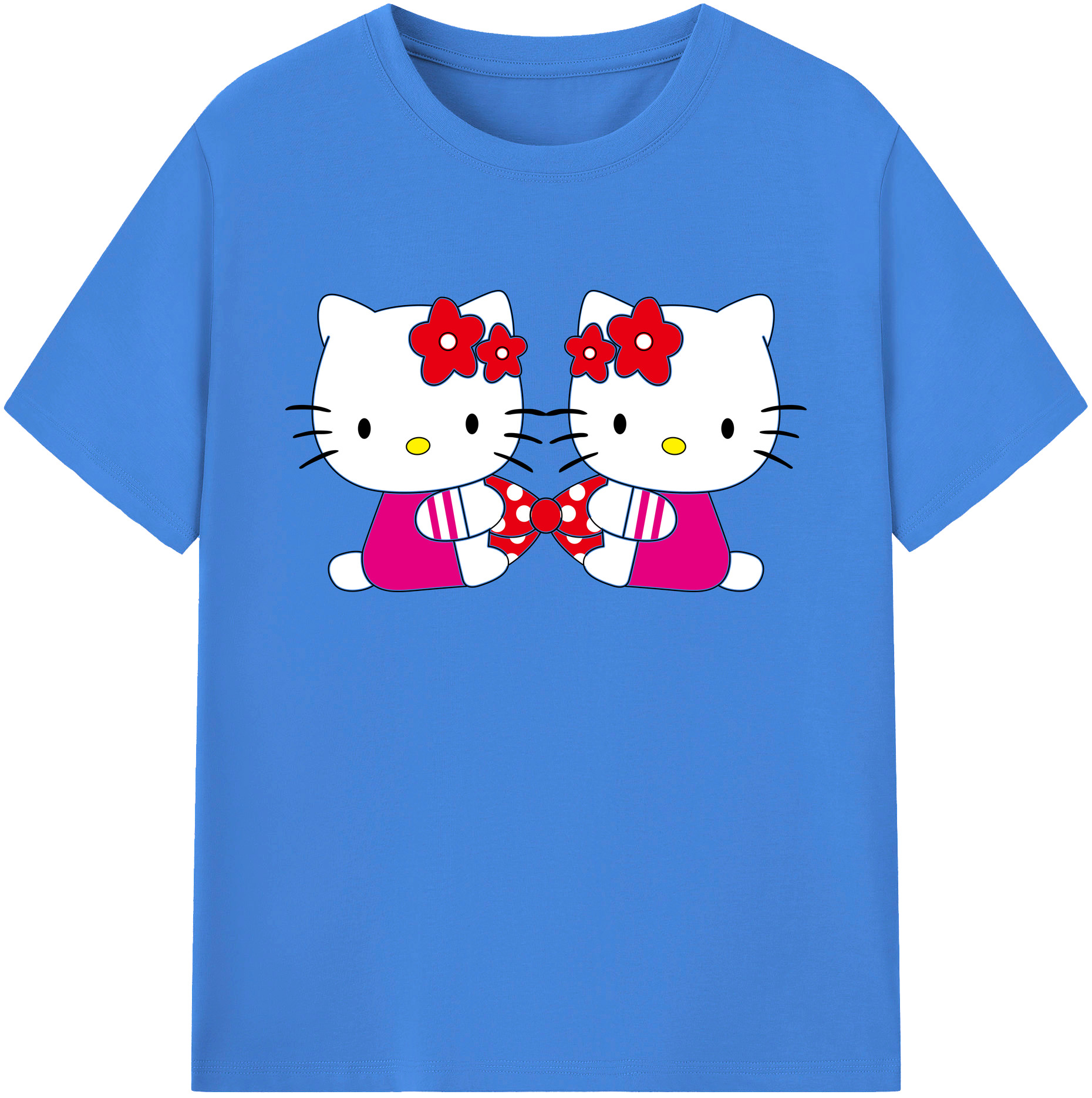 （画像用） Hello Kitty ハローキティ 綿100％ メンズ半袖Tシャツ｜肌触りやわらか＆通気性