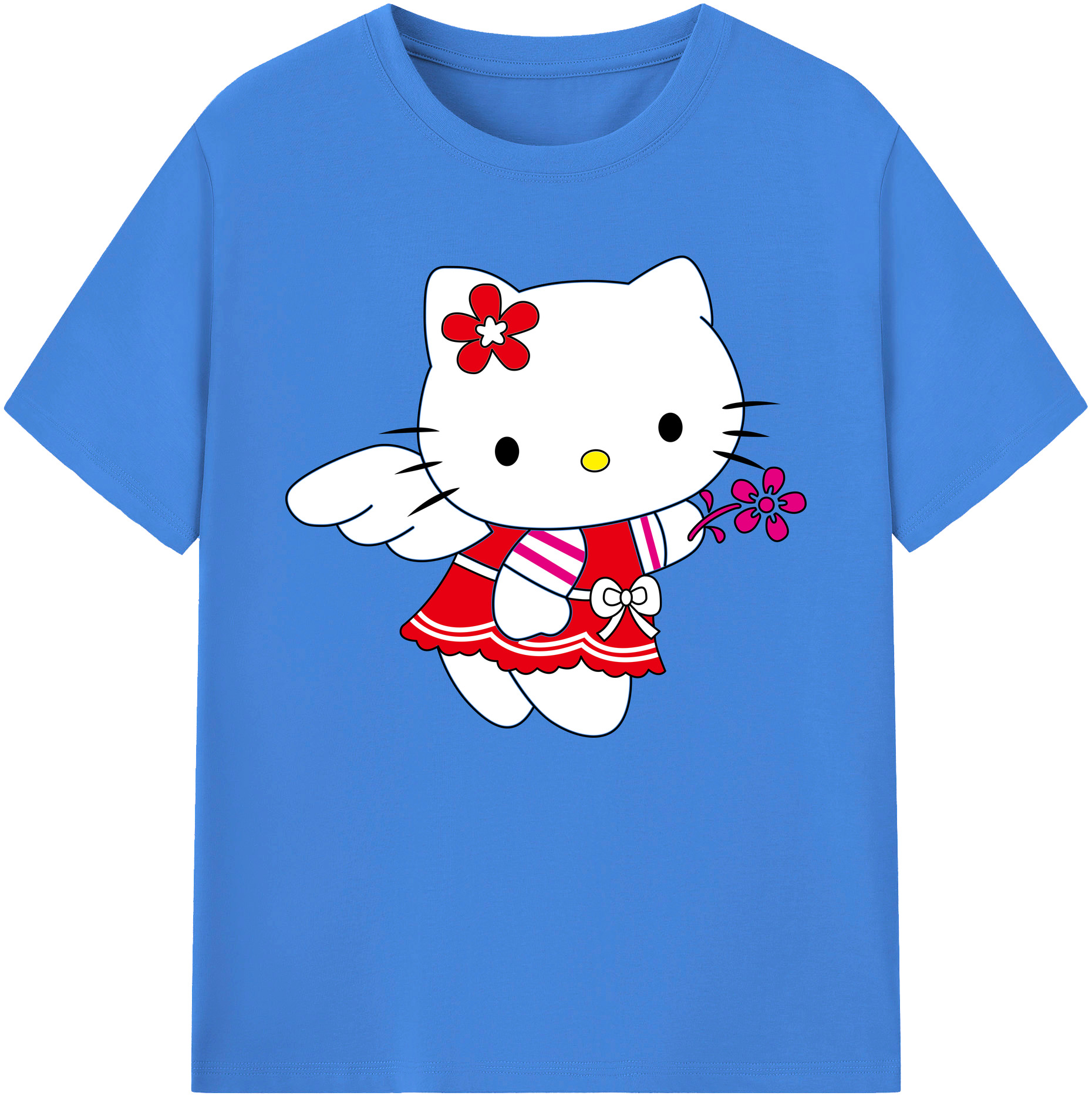 （画像用） Hello Kitty ハローキティ 綿100％ メンズ半袖Tシャツ｜肌触りやわらか＆通気性