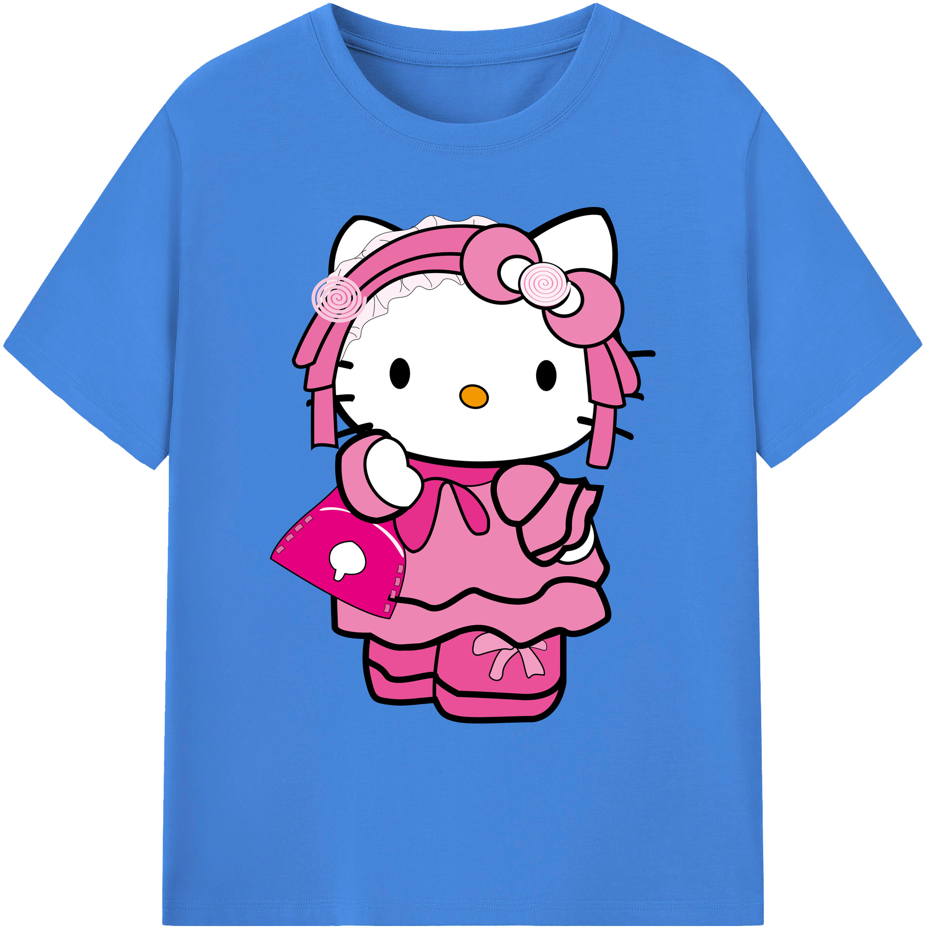 （画像用） Hello Kitty ハローキティ 綿100％ メンズ半袖Tシャツ｜肌触りやわらか＆通気性