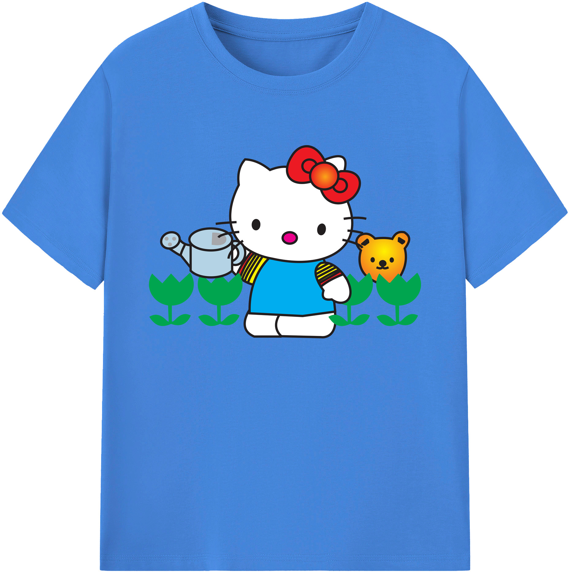 （画像用） Hello Kitty ハローキティ 綿100％ メンズ半袖Tシャツ｜肌触りやわらか＆通気性