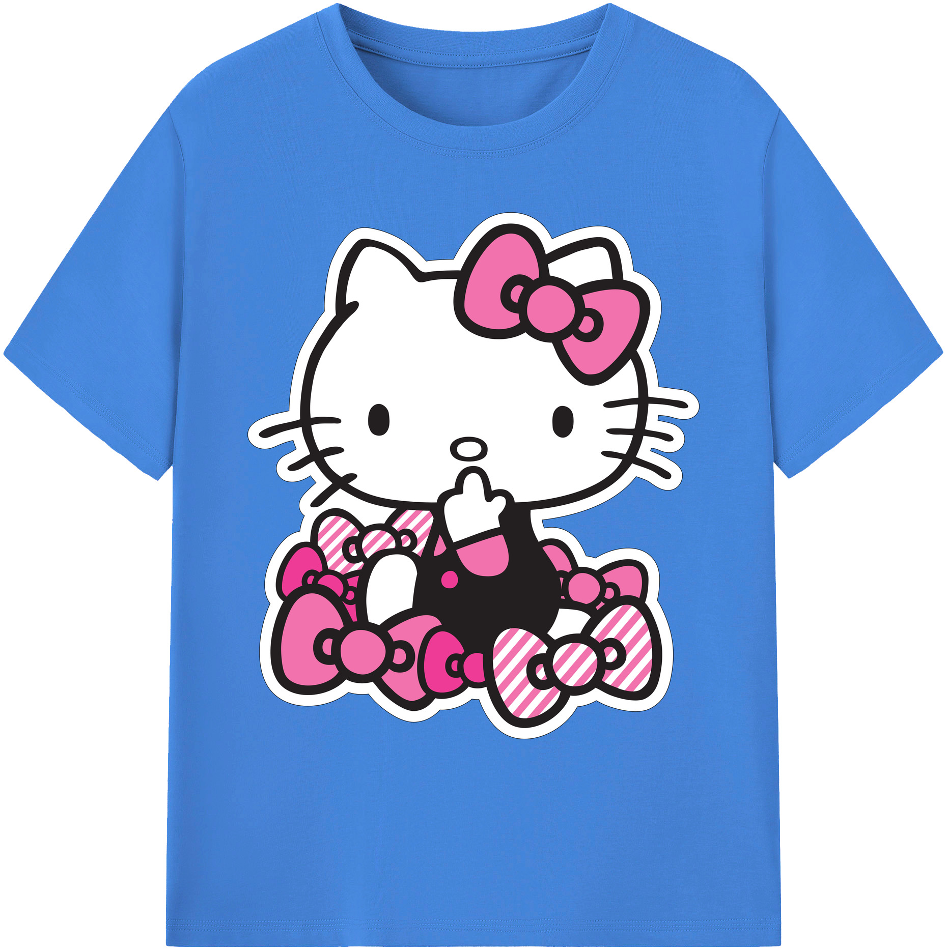 （画像用） Hello Kitty ハローキティ 綿100％ メンズ半袖Tシャツ｜肌触りやわらか＆通気性