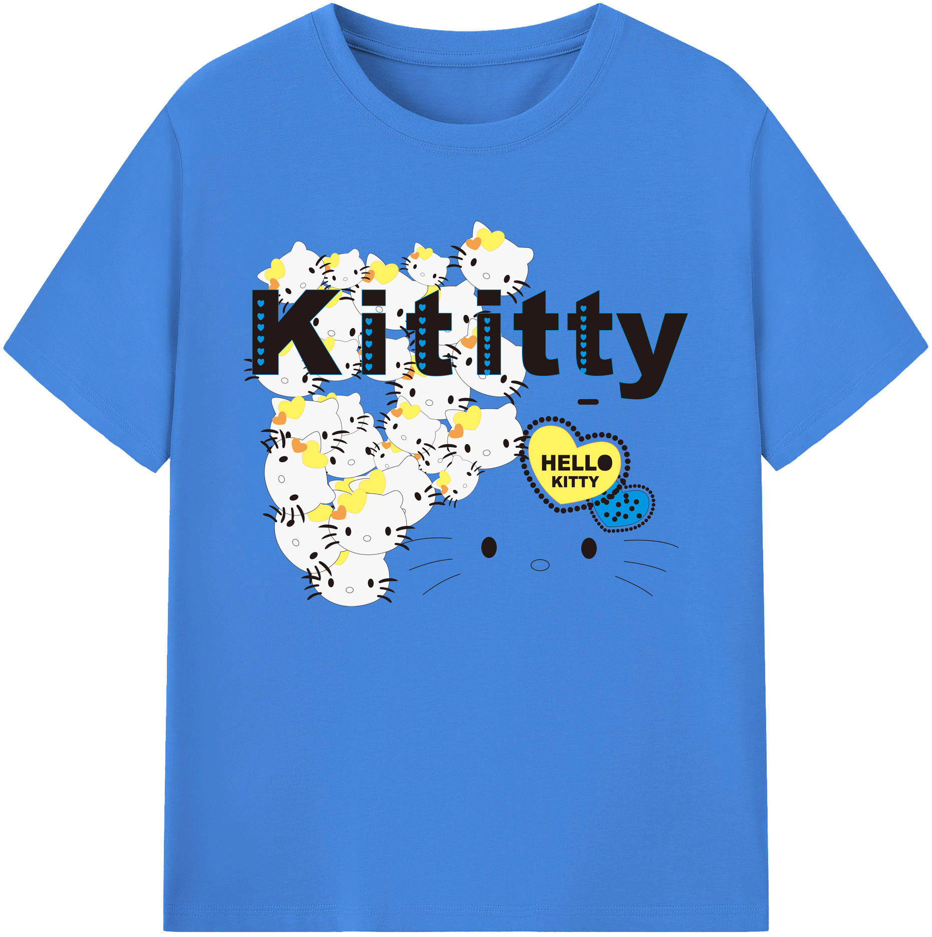 （画像用） Hello Kitty ハローキティ 綿100％ メンズ半袖Tシャツ｜肌触りやわらか＆通気性