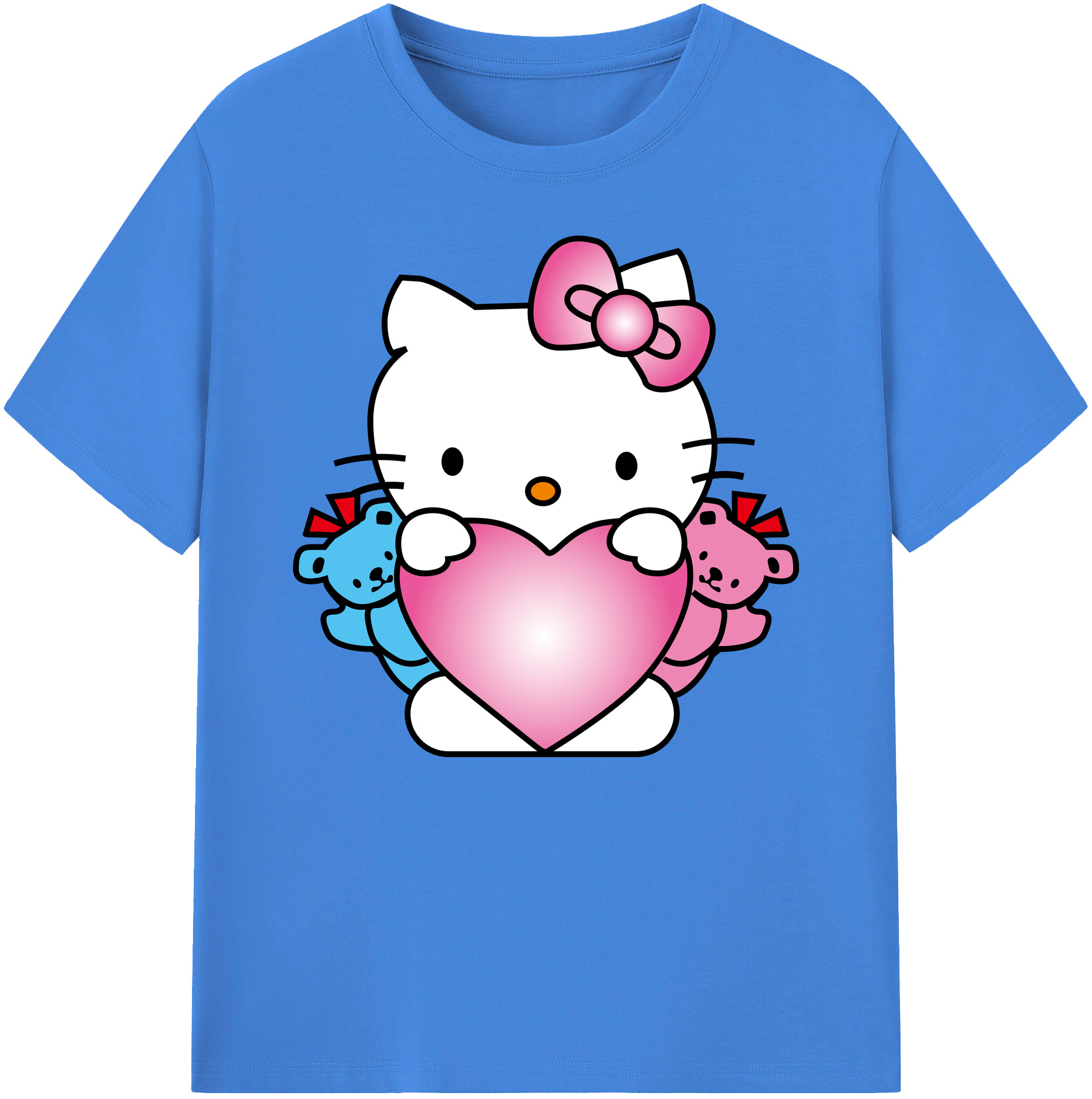 （画像用） Hello Kitty ハローキティ 綿100％ メンズ半袖Tシャツ｜肌触りやわらか＆通気性