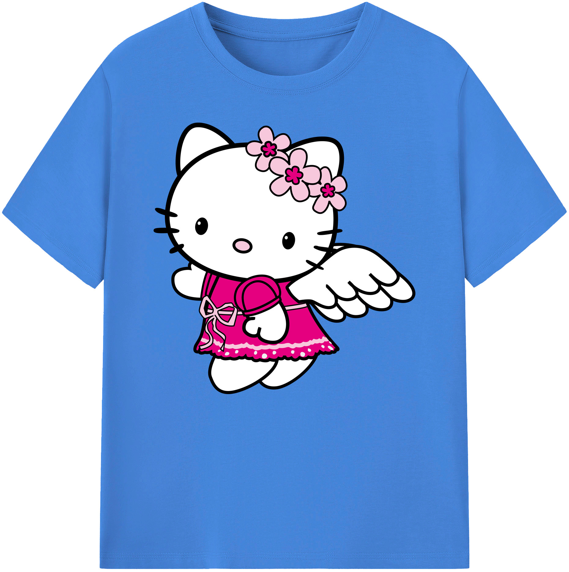 （画像用） Hello Kitty ハローキティ 綿100％ メンズ半袖Tシャツ｜肌触りやわらか＆通気性