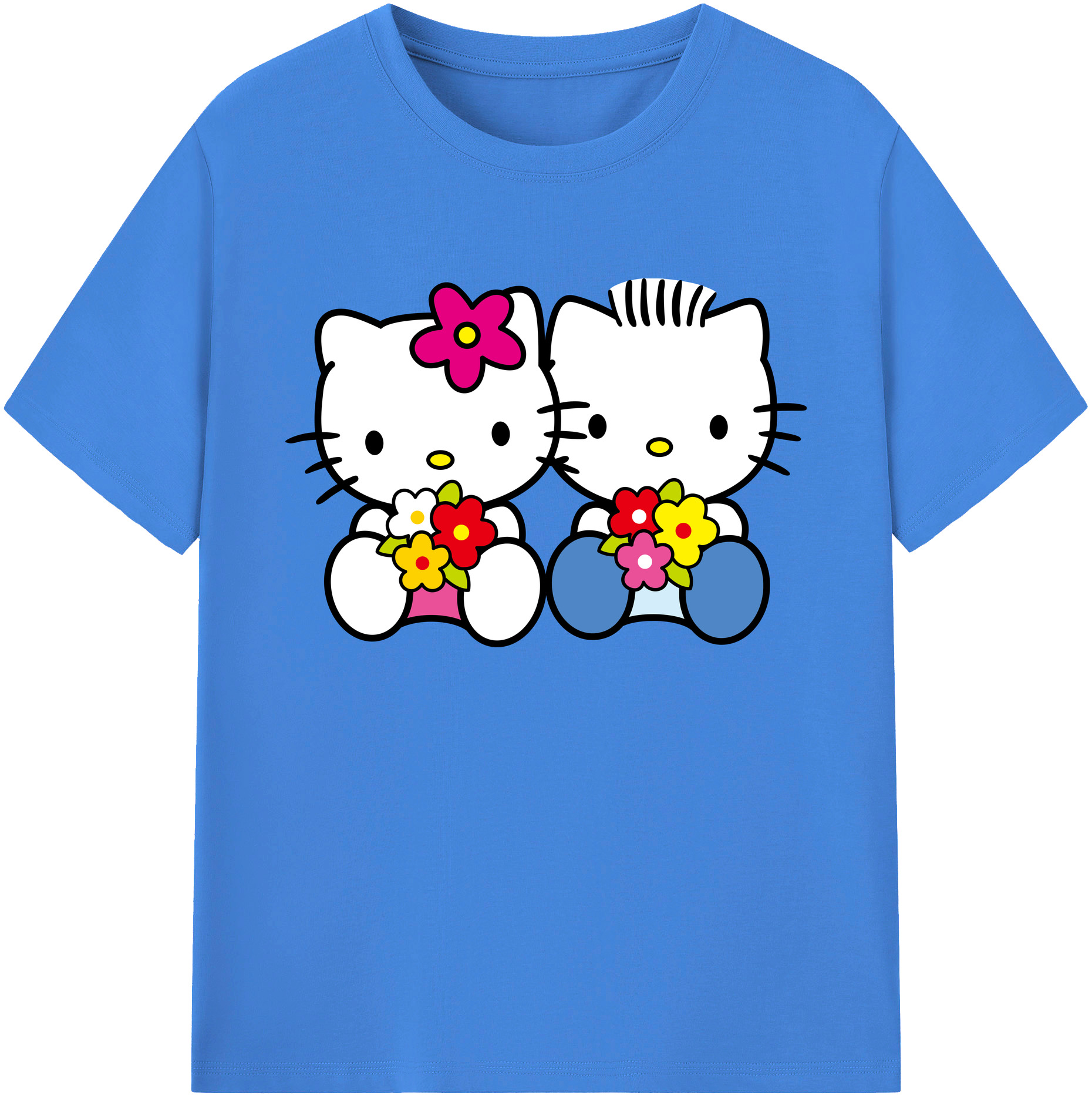 （画像用） Hello Kitty ハローキティ 綿100％ メンズ半袖Tシャツ｜肌触りやわらか＆通気性