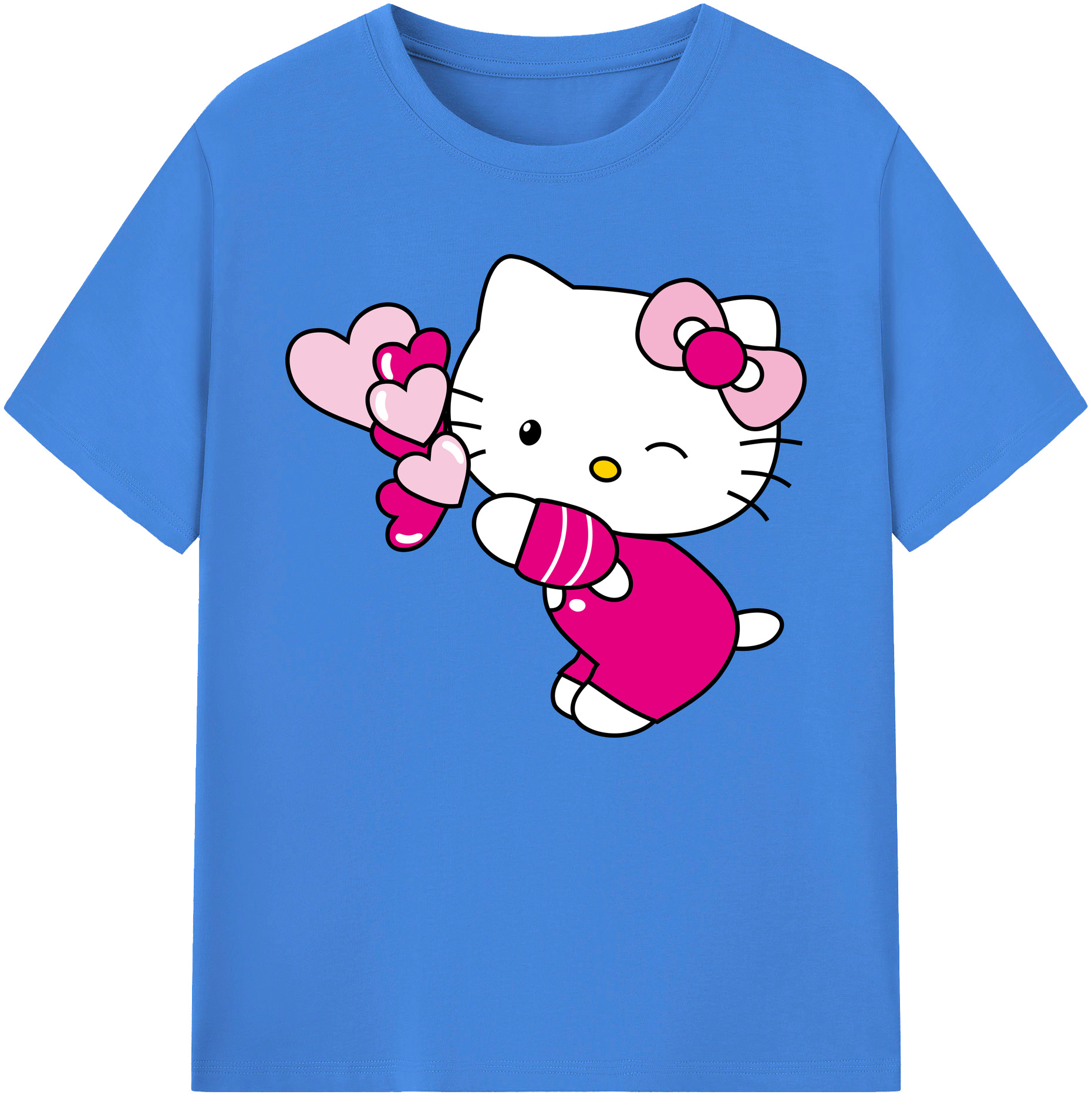 （画像用） Hello Kitty ハローキティ 綿100％ メンズ半袖Tシャツ｜肌触りやわらか＆通気性