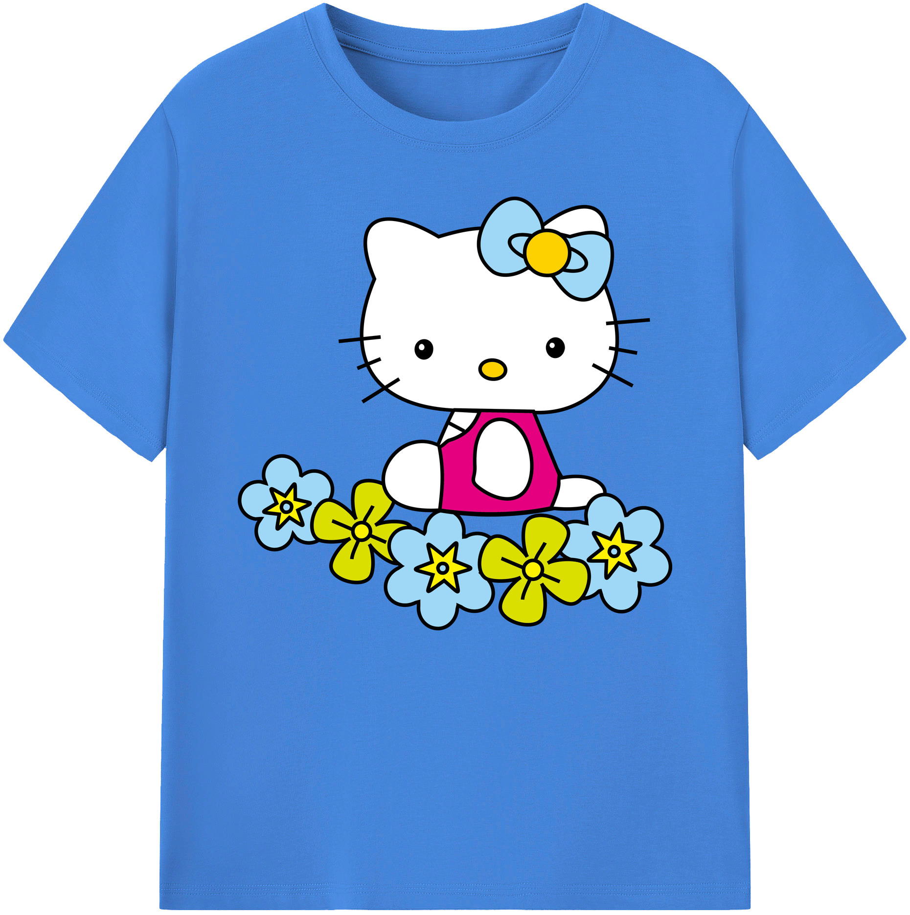 （画像用） Hello Kitty ハローキティ 綿100％ メンズ半袖Tシャツ｜肌触りやわらか＆通気性