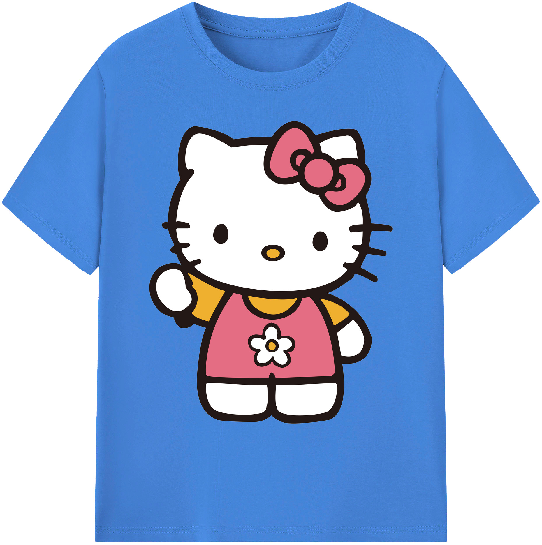 （画像用） Hello Kitty ハローキティ 綿100％ メンズ半袖Tシャツ｜肌触りやわらか＆通気性