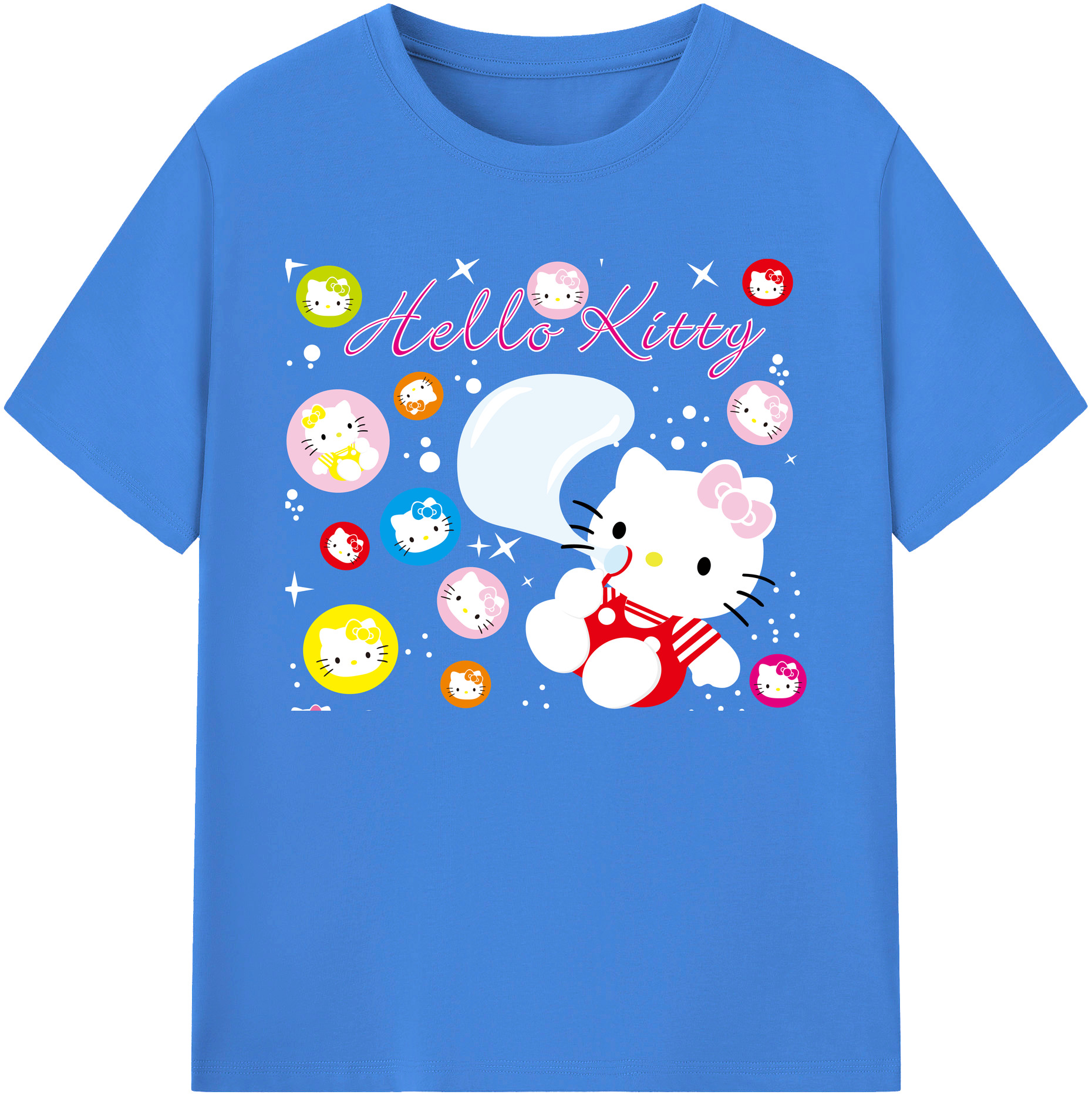 （画像用） Hello Kitty ハローキティ 綿100％ メンズ半袖Tシャツ｜肌触りやわらか＆通気性