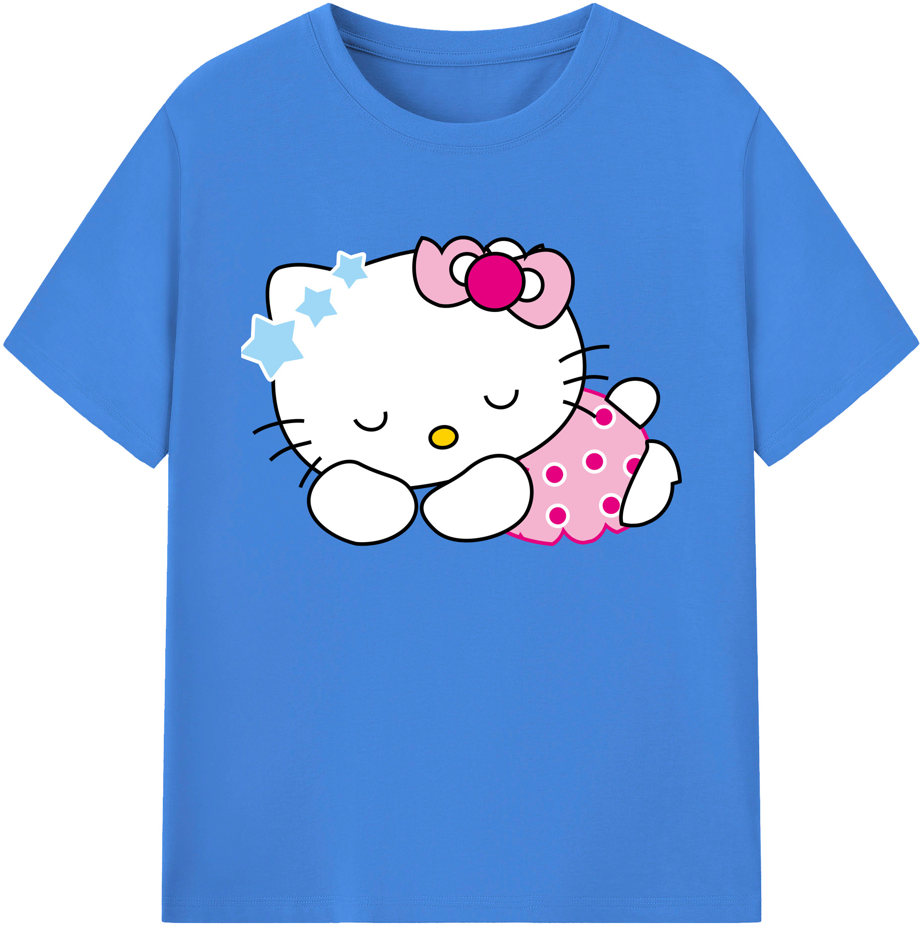 （画像用） Hello Kitty ハローキティ 綿100％ メンズ半袖Tシャツ｜肌触りやわらか＆通気性