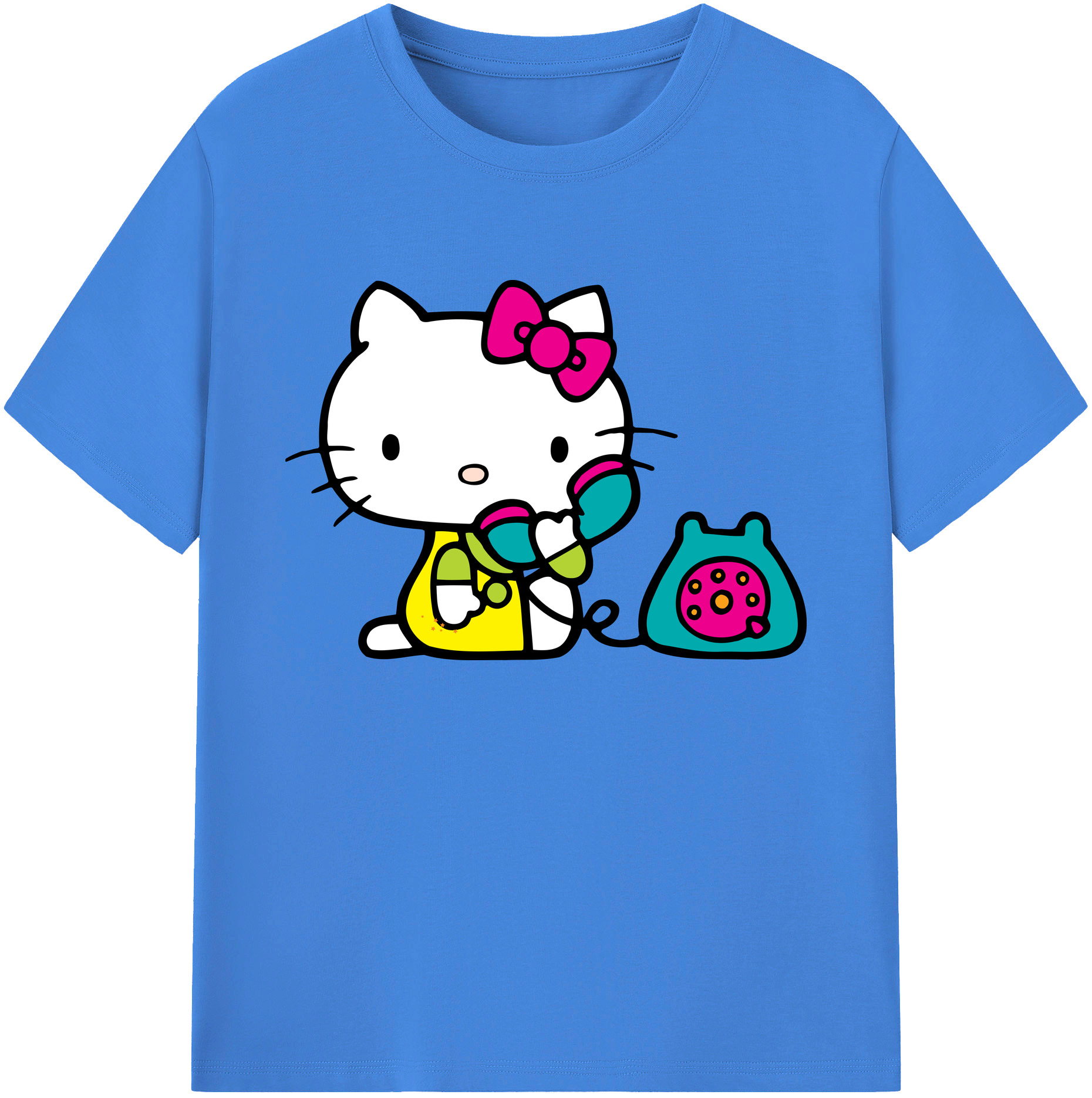 （画像用） Hello Kitty ハローキティ 綿100％ メンズ半袖Tシャツ｜肌触りやわらか＆通気性