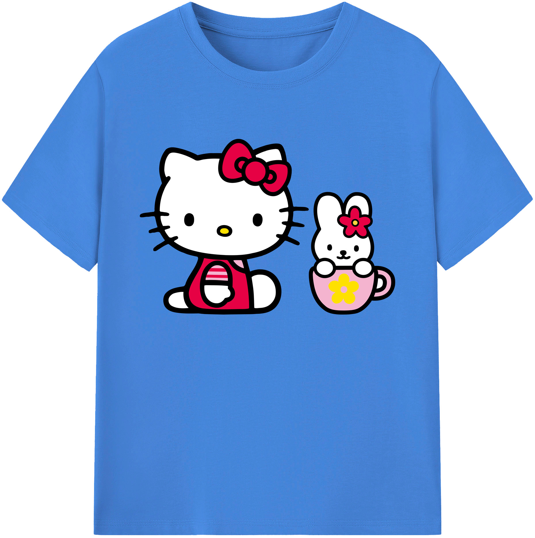 （画像用） Hello Kitty ハローキティ 綿100％ メンズ半袖Tシャツ｜肌触りやわらか＆通気性