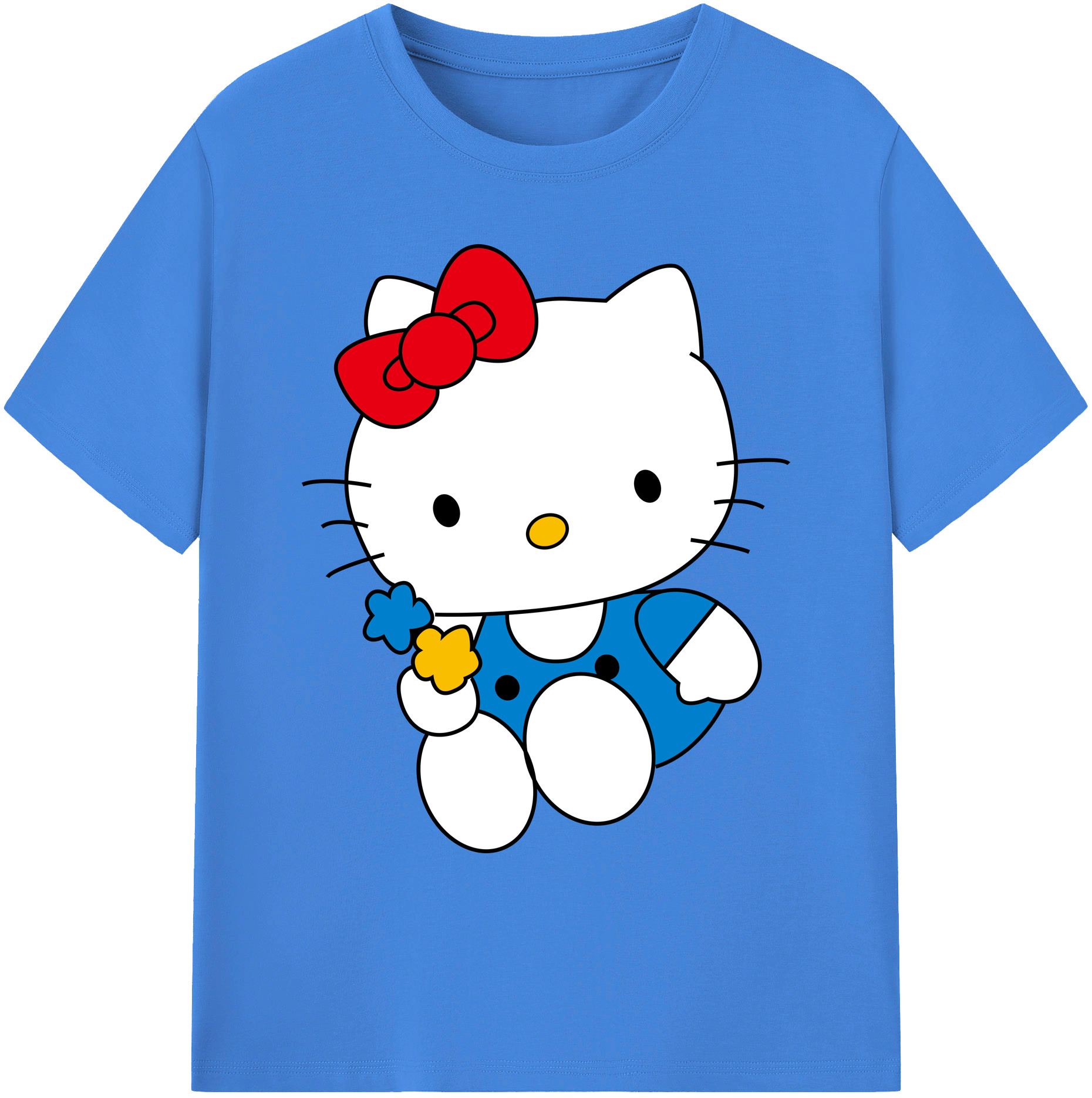 （画像用） Hello Kitty ハローキティ 綿100％ メンズ半袖Tシャツ｜肌触りやわらか＆通気性