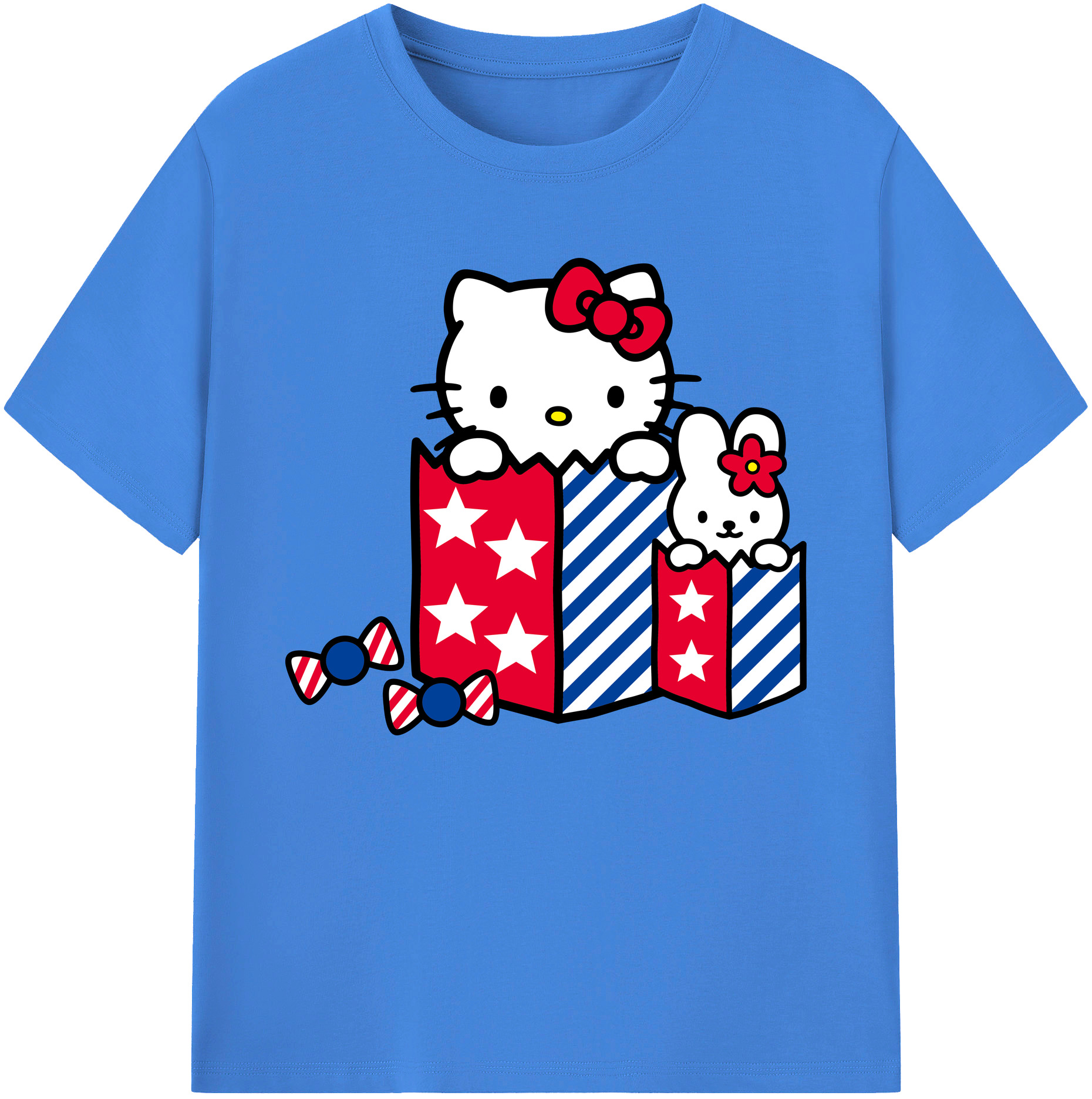 （画像用） Hello Kitty ハローキティ 綿100％ メンズ半袖Tシャツ｜肌触りやわらか＆通気性