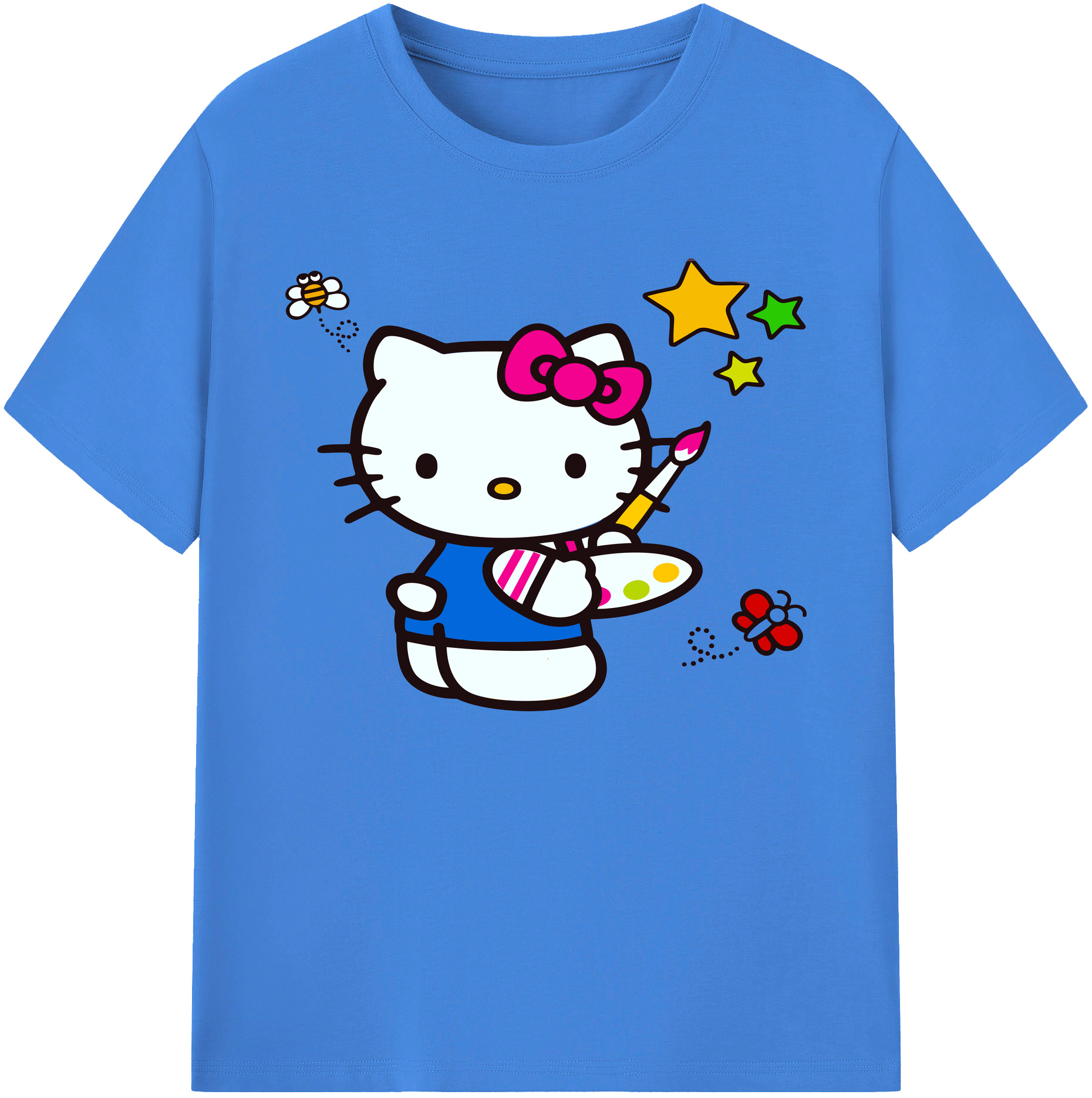 （画像用） Hello Kitty ハローキティ 綿100％ メンズ半袖Tシャツ｜肌触りやわらか＆通気性