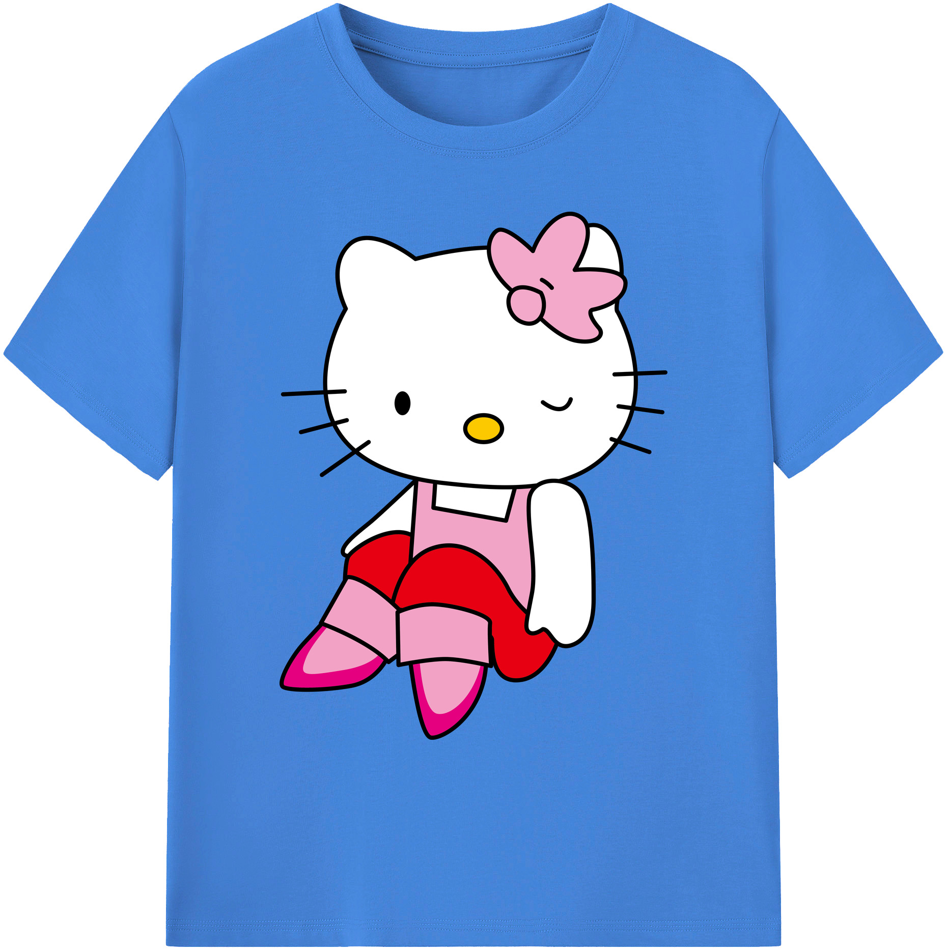 （画像用） Hello Kitty ハローキティ 綿100％ メンズ半袖Tシャツ｜肌触りやわらか＆通気性