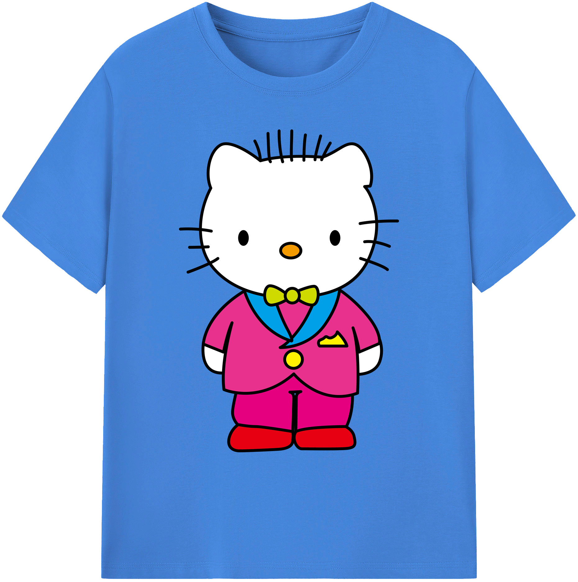 （画像用） Hello Kitty ハローキティ 綿100％ メンズ半袖Tシャツ｜肌触りやわらか＆通気性