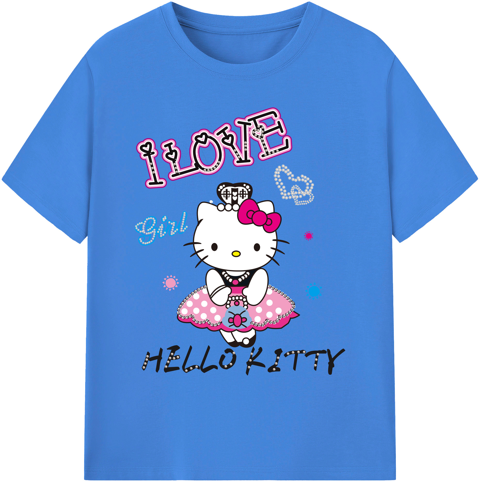 （画像用） Hello Kitty ハローキティ 綿100％ メンズ半袖Tシャツ｜肌触りやわらか＆通気性