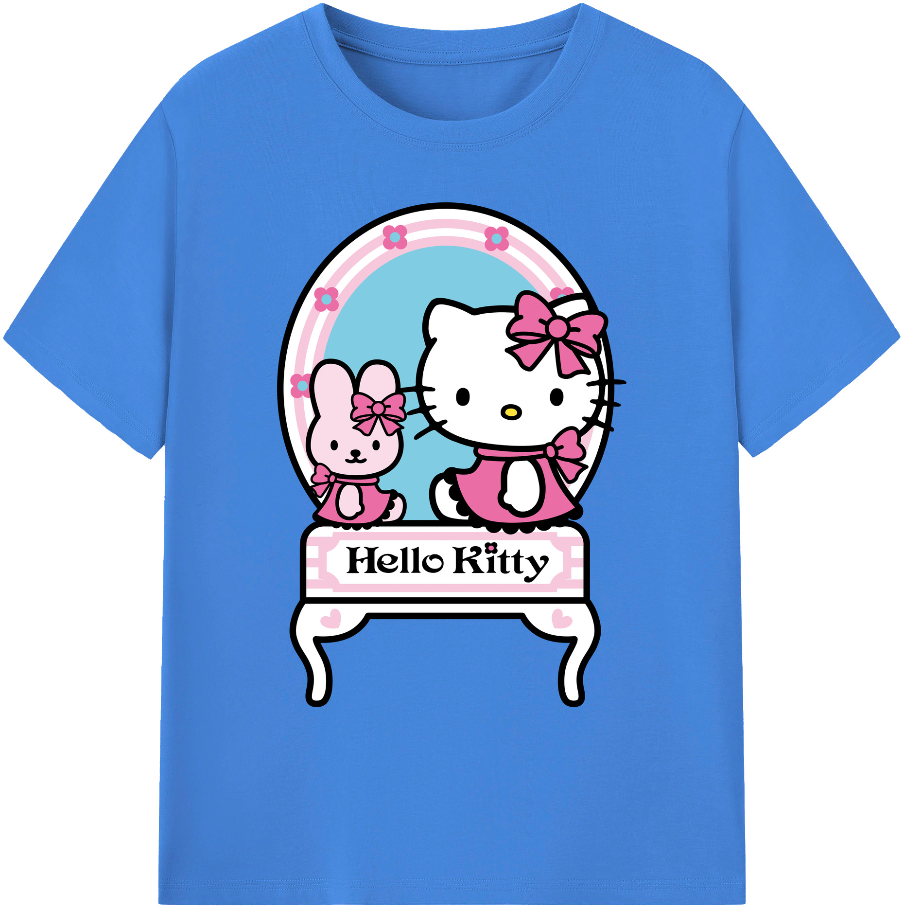 （画像用） Hello Kitty ハローキティ 綿100％ メンズ半袖Tシャツ｜肌触りやわらか＆通気性