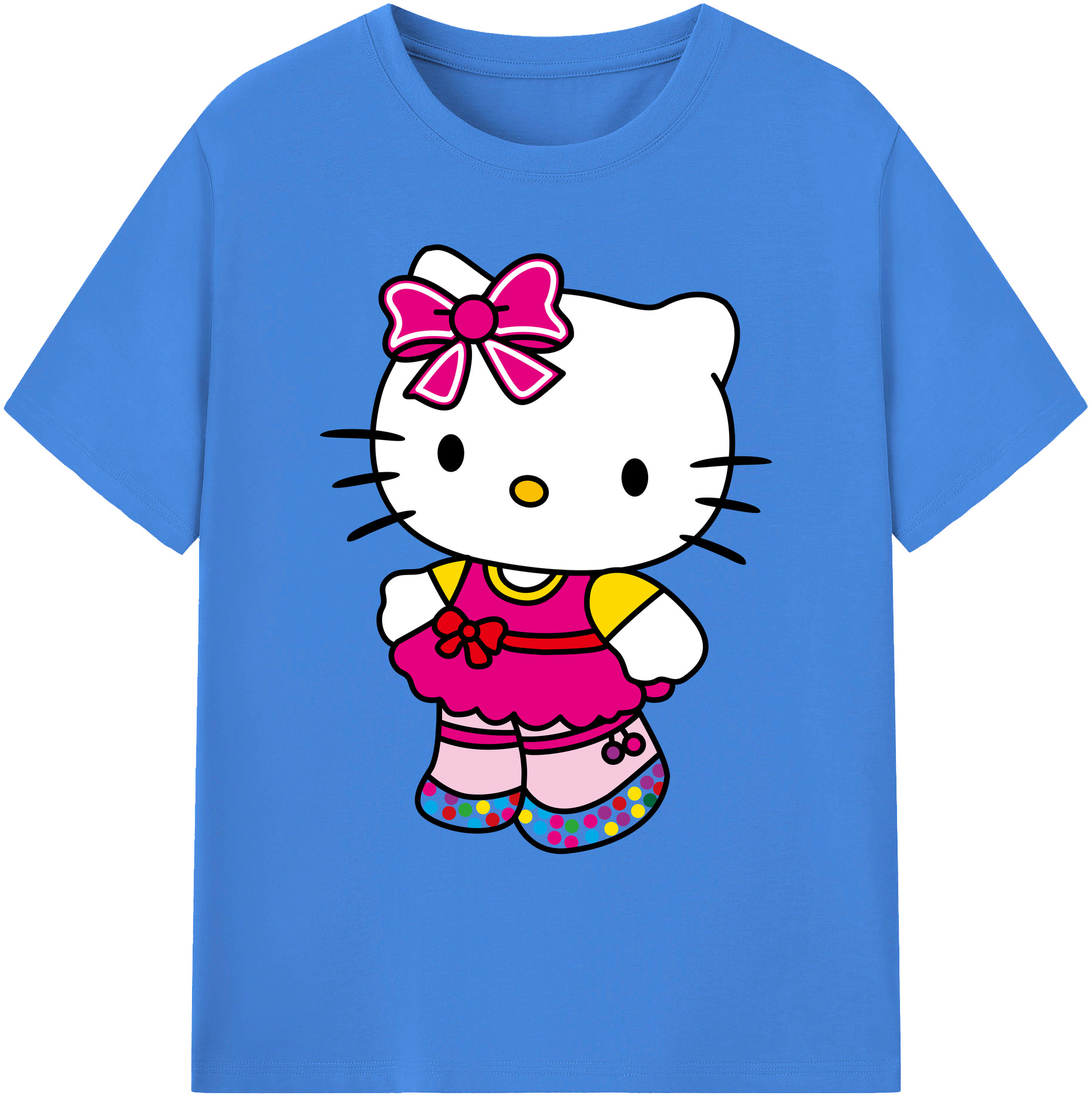 （画像用） Hello Kitty ハローキティ 綿100％ メンズ半袖Tシャツ｜肌触りやわらか＆通気性