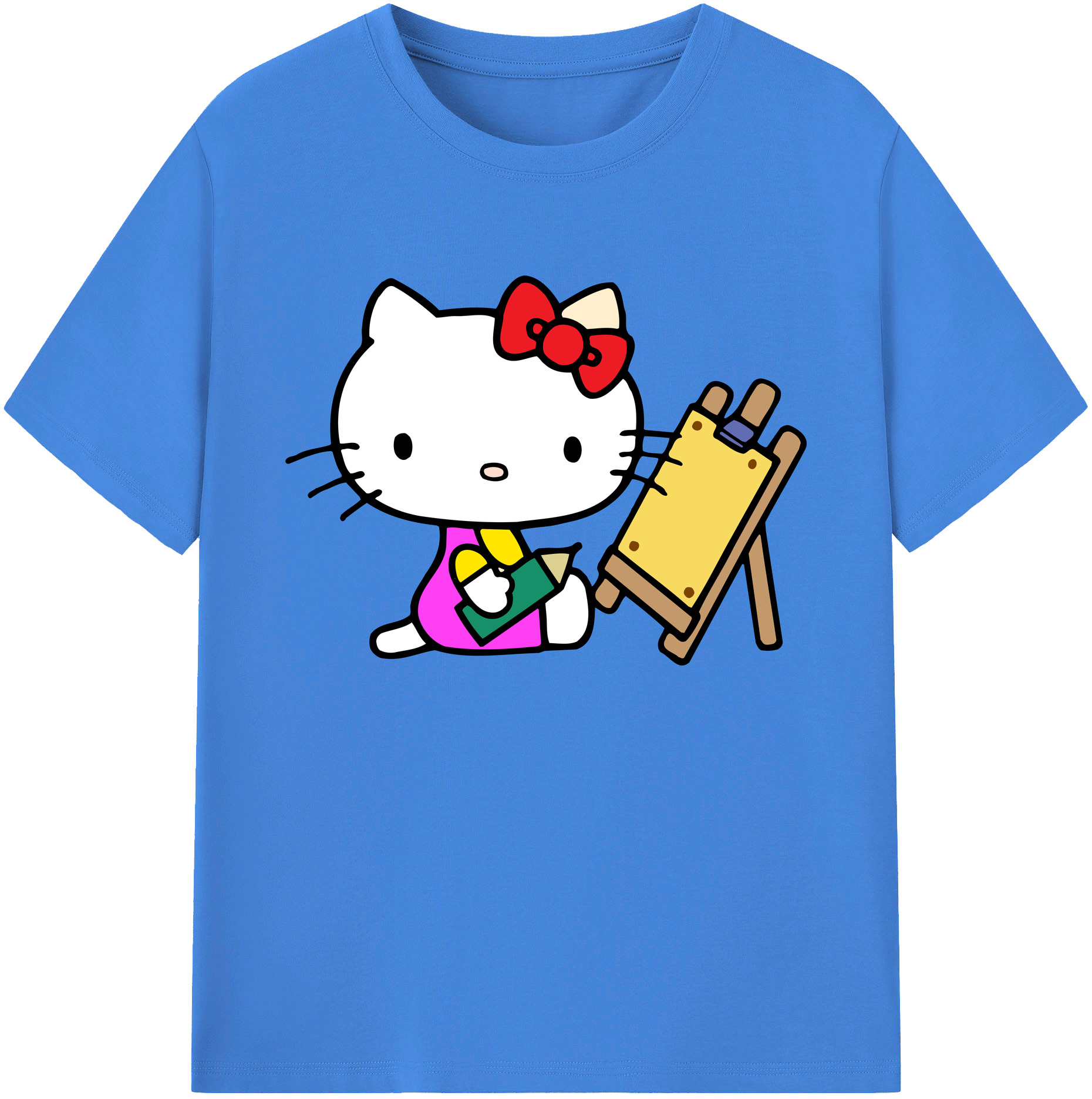（画像用） Hello Kitty ハローキティ 綿100％ メンズ半袖Tシャツ｜肌触りやわらか＆通気性
