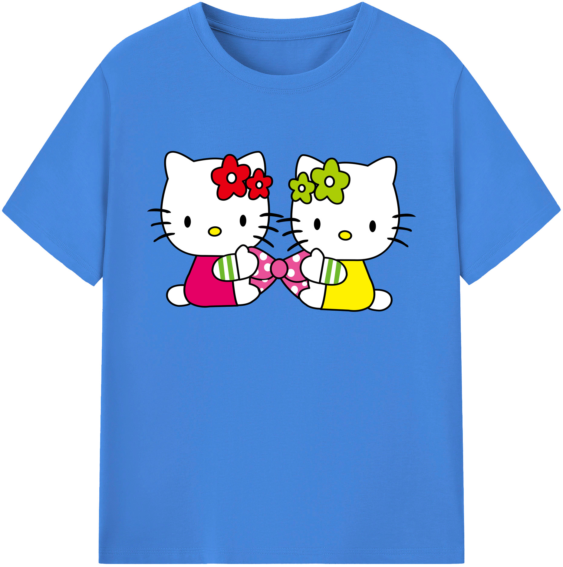 （画像用） Hello Kitty ハローキティ 綿100％ メンズ半袖Tシャツ｜肌触りやわらか＆通気性