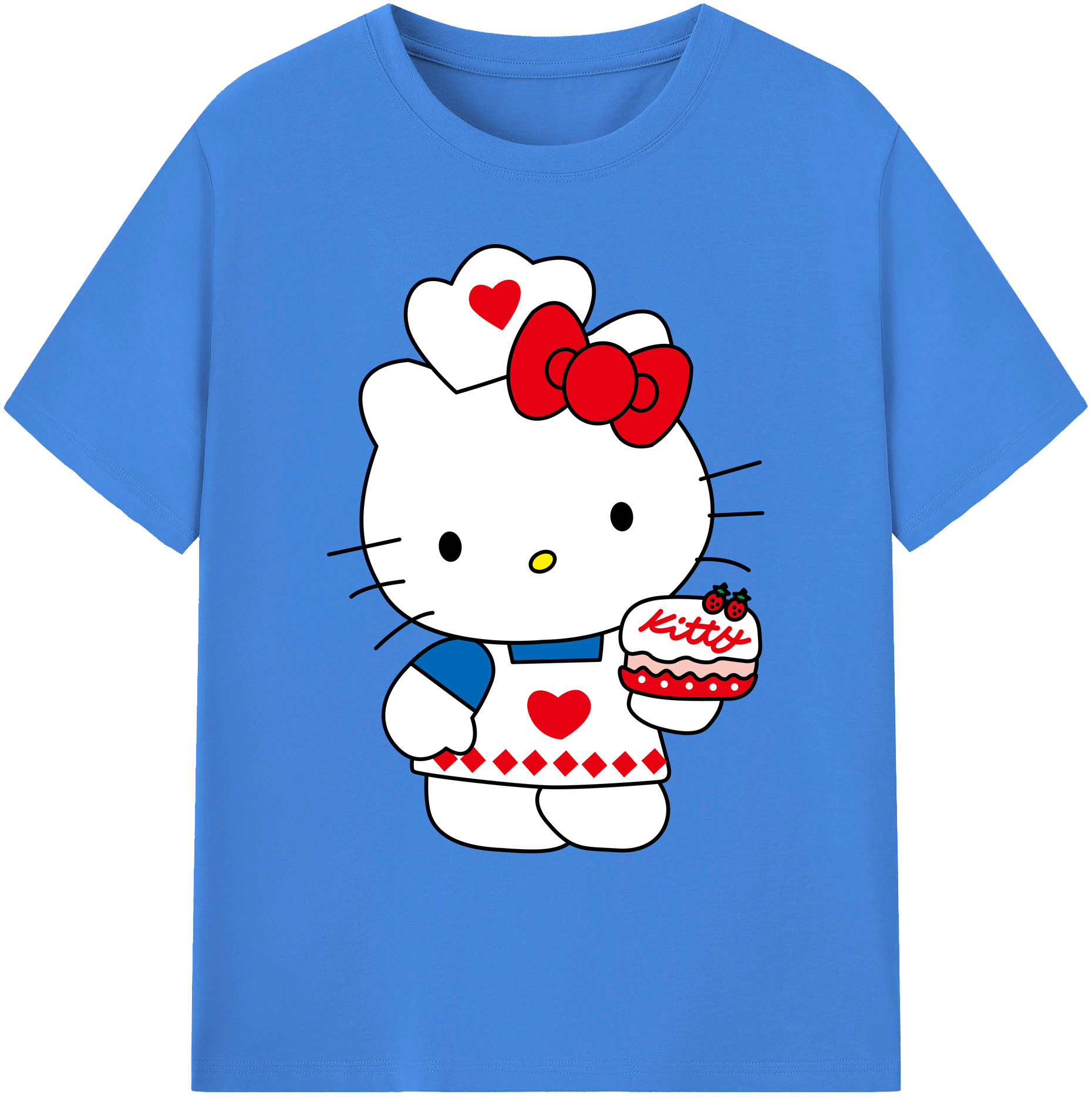 （画像用） Hello Kitty ハローキティ 綿100％ メンズ半袖Tシャツ｜肌触りやわらか＆通気性