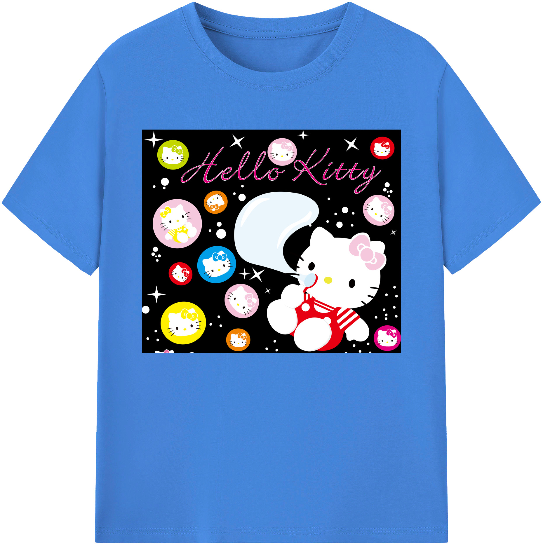 （画像用） Hello Kitty ハローキティ 綿100％ メンズ半袖Tシャツ｜肌触りやわらか＆通気性