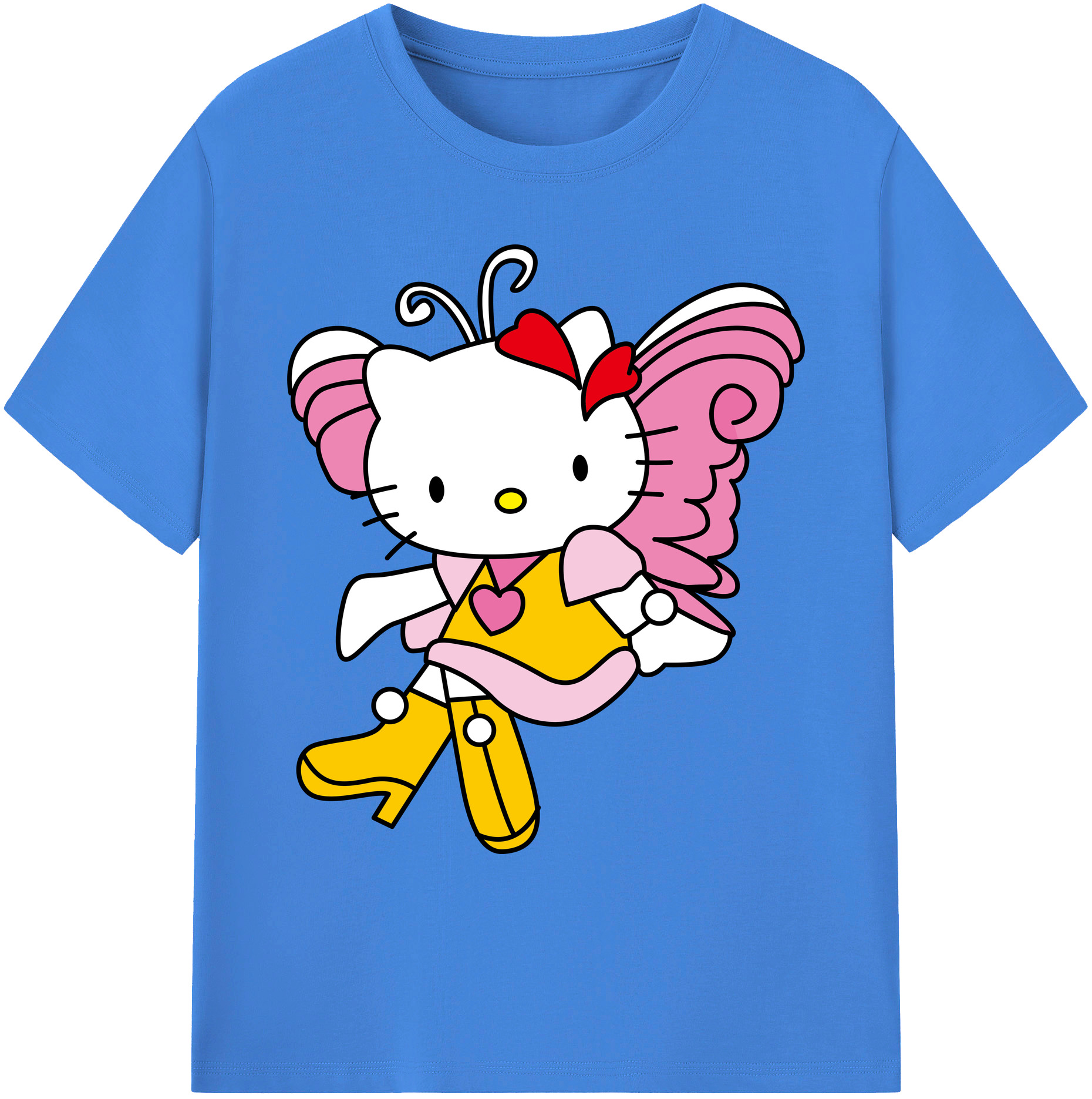 （画像用） Hello Kitty ハローキティ 綿100％ メンズ半袖Tシャツ｜肌触りやわらか＆通気性
