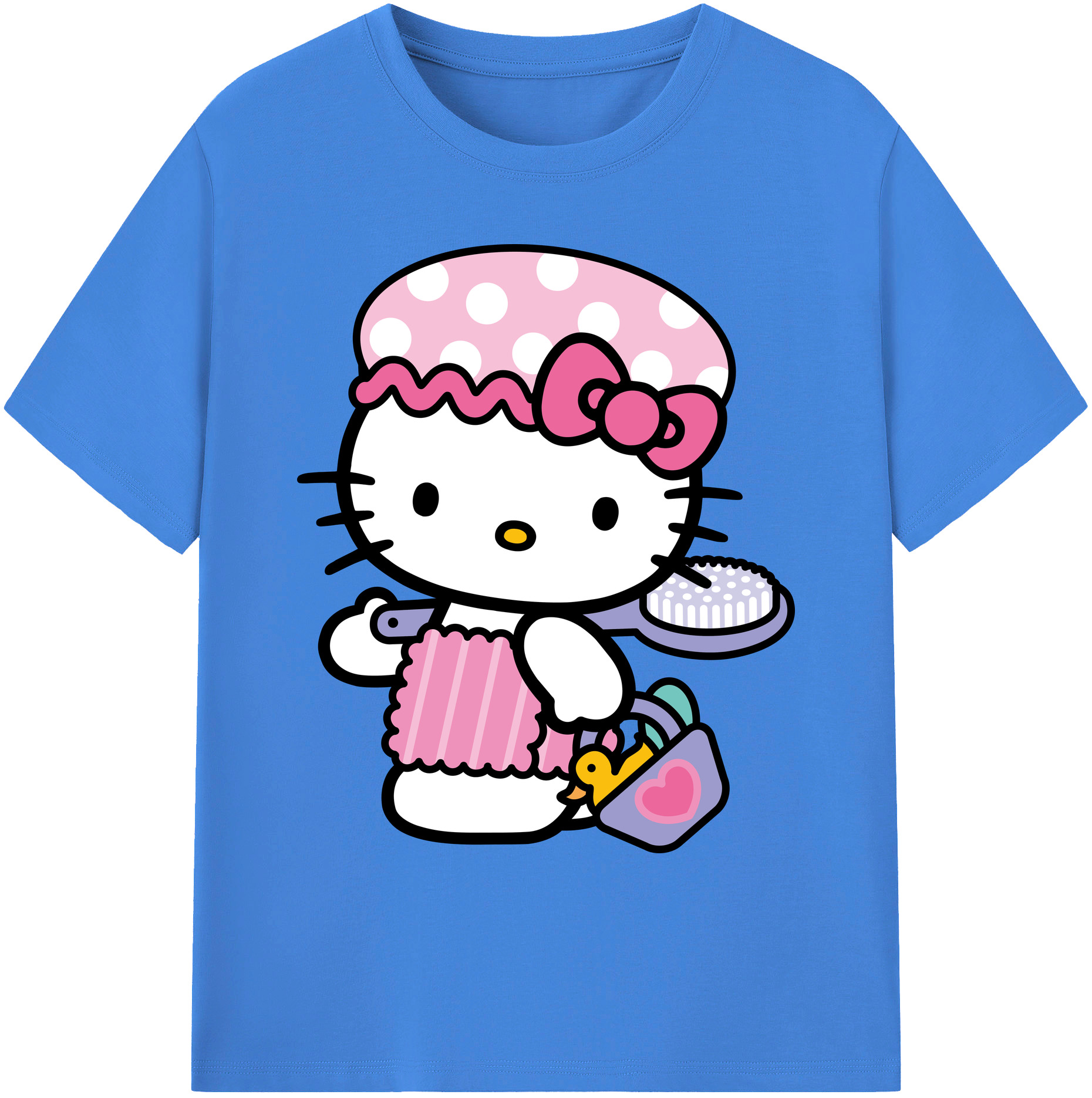 （画像用） Hello Kitty ハローキティ 綿100％ メンズ半袖Tシャツ｜肌触りやわらか＆通気性