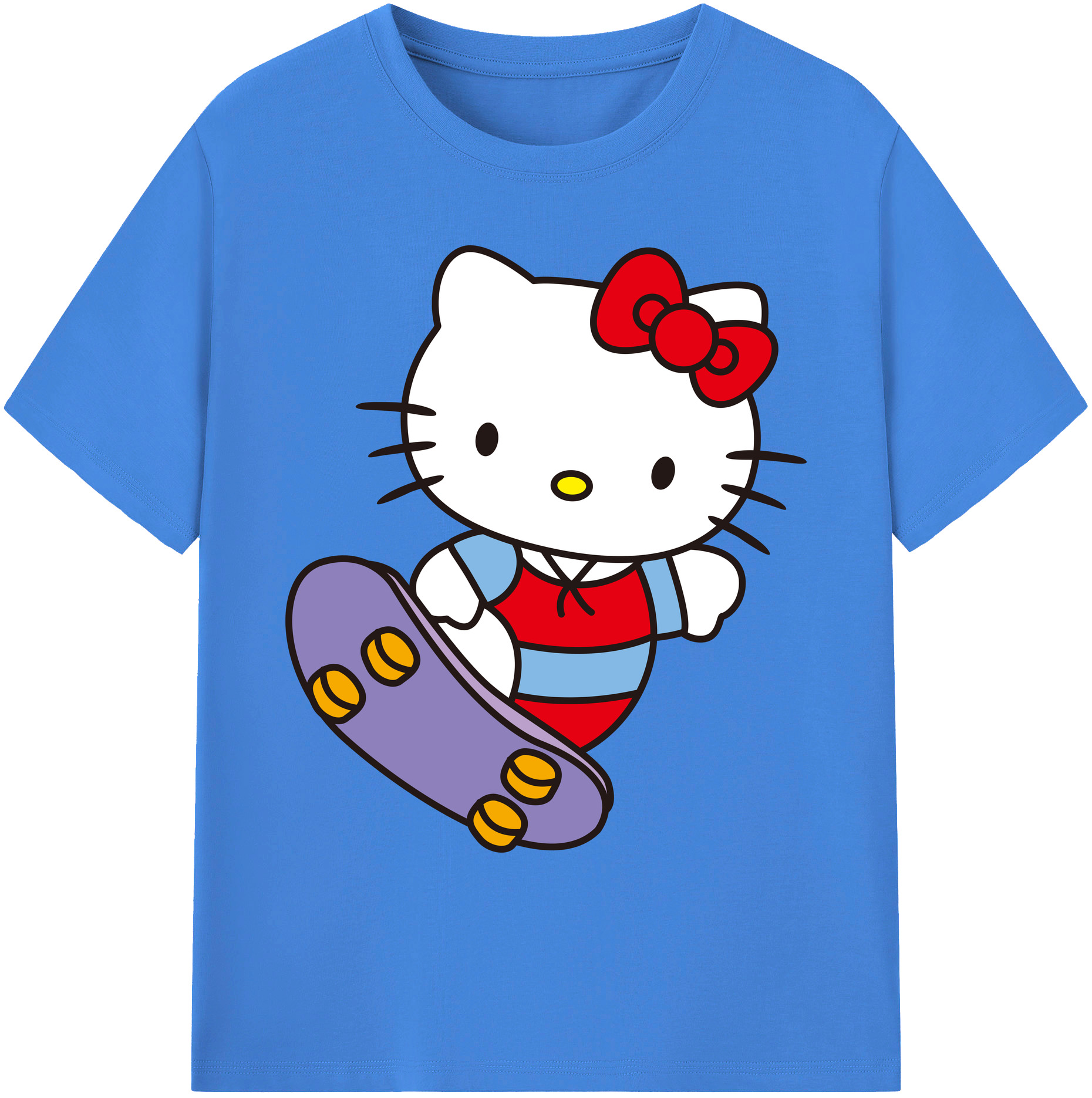 （画像用） Hello Kitty ハローキティ 綿100％ メンズ半袖Tシャツ｜肌触りやわらか＆通気性