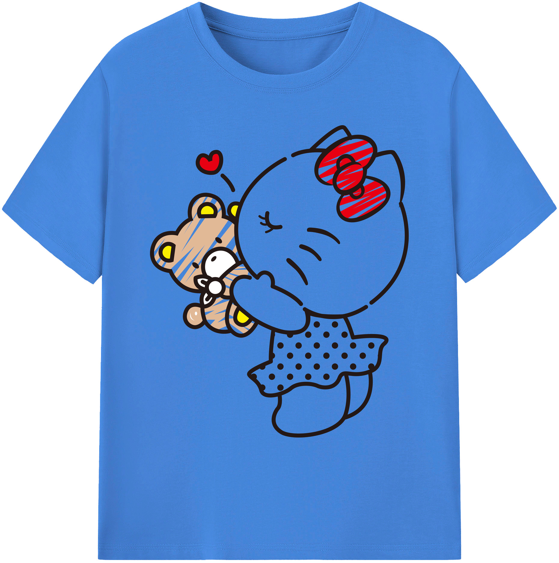 （画像用） Hello Kitty ハローキティ 綿100％ メンズ半袖Tシャツ｜肌触りやわらか＆通気性