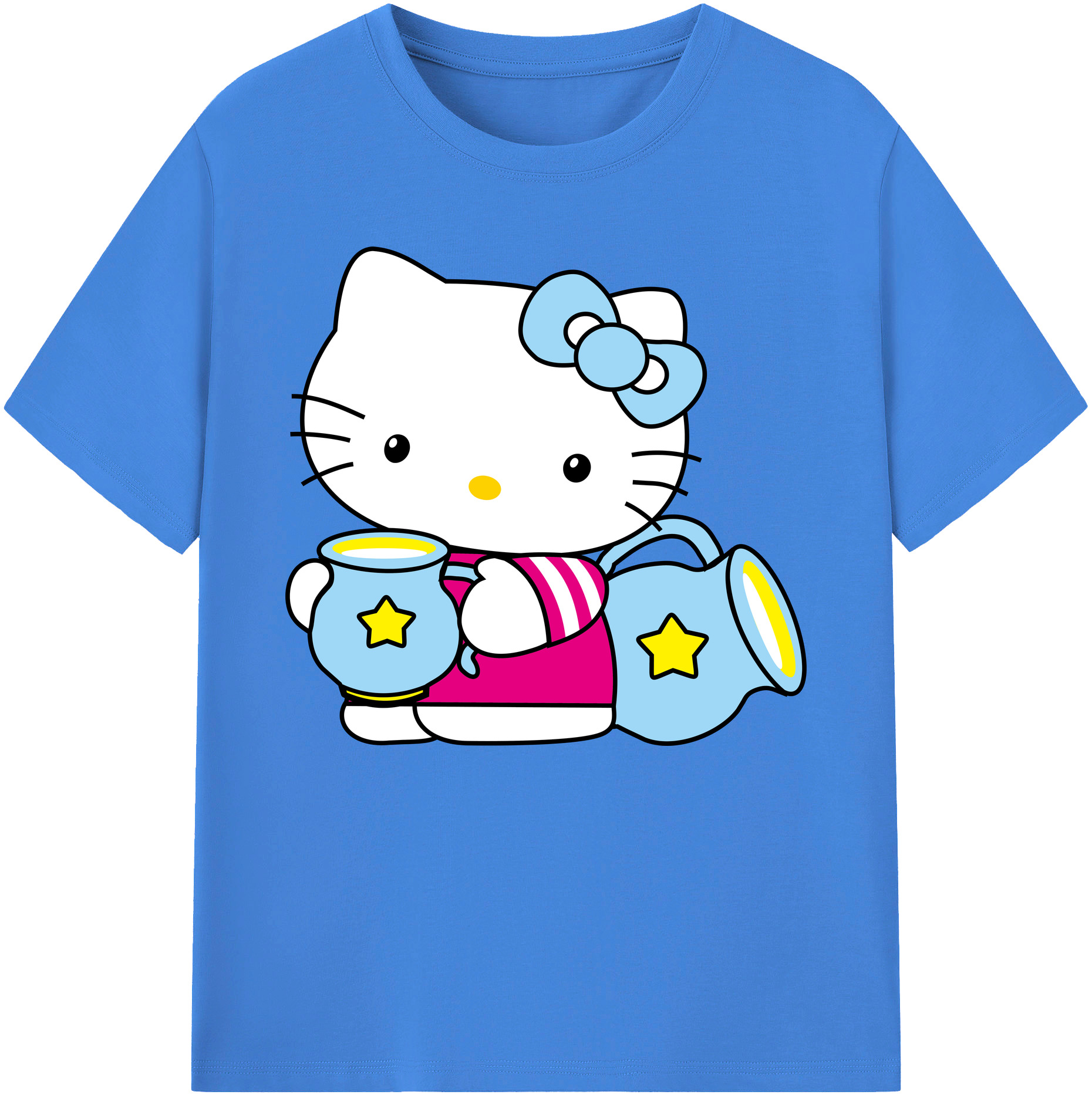 （画像用） Hello Kitty ハローキティ 綿100％ メンズ半袖Tシャツ｜肌触りやわらか＆通気性
