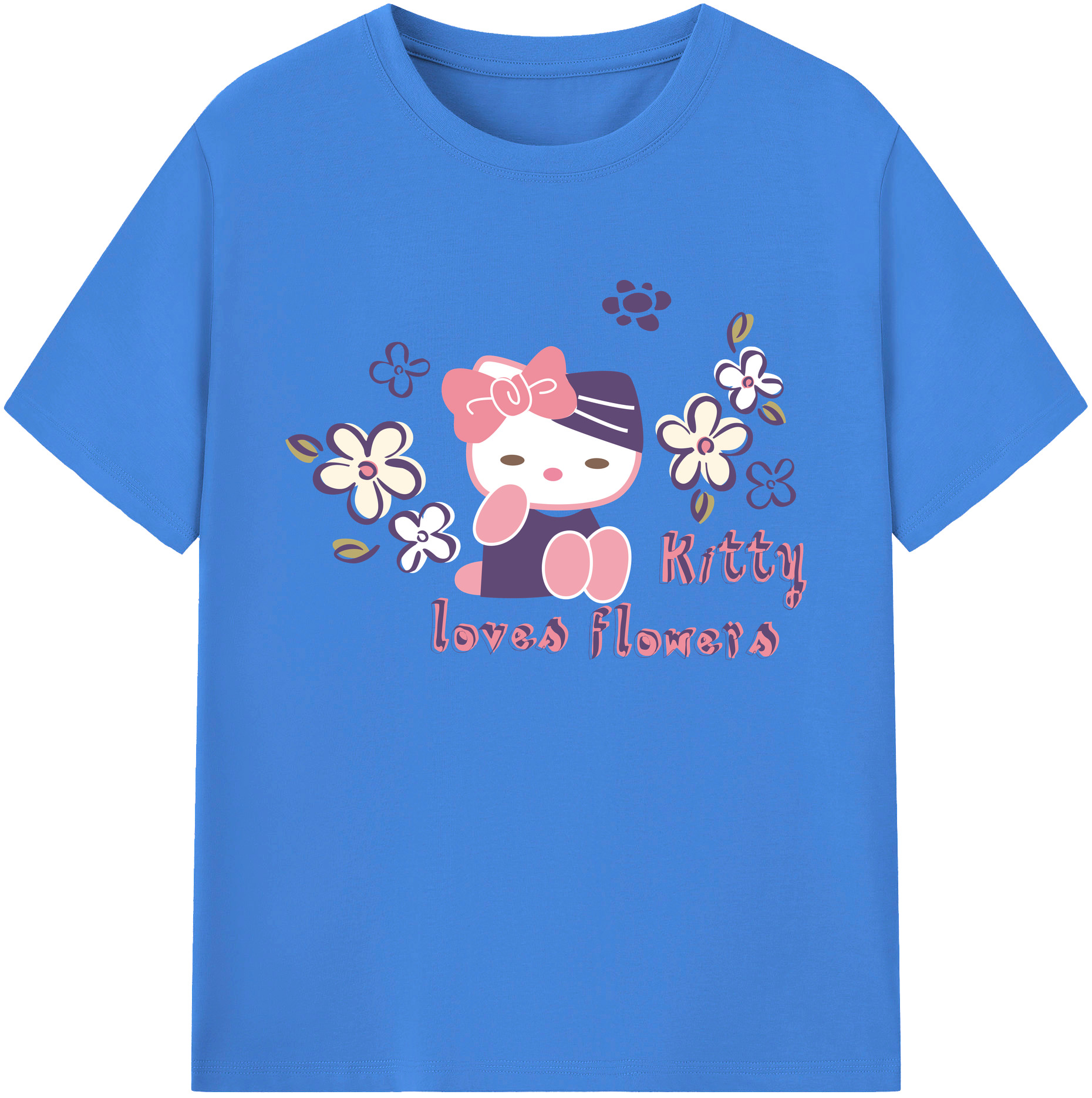 （画像用） Hello Kitty ハローキティ 綿100％ メンズ半袖Tシャツ｜肌触りやわらか＆通気性