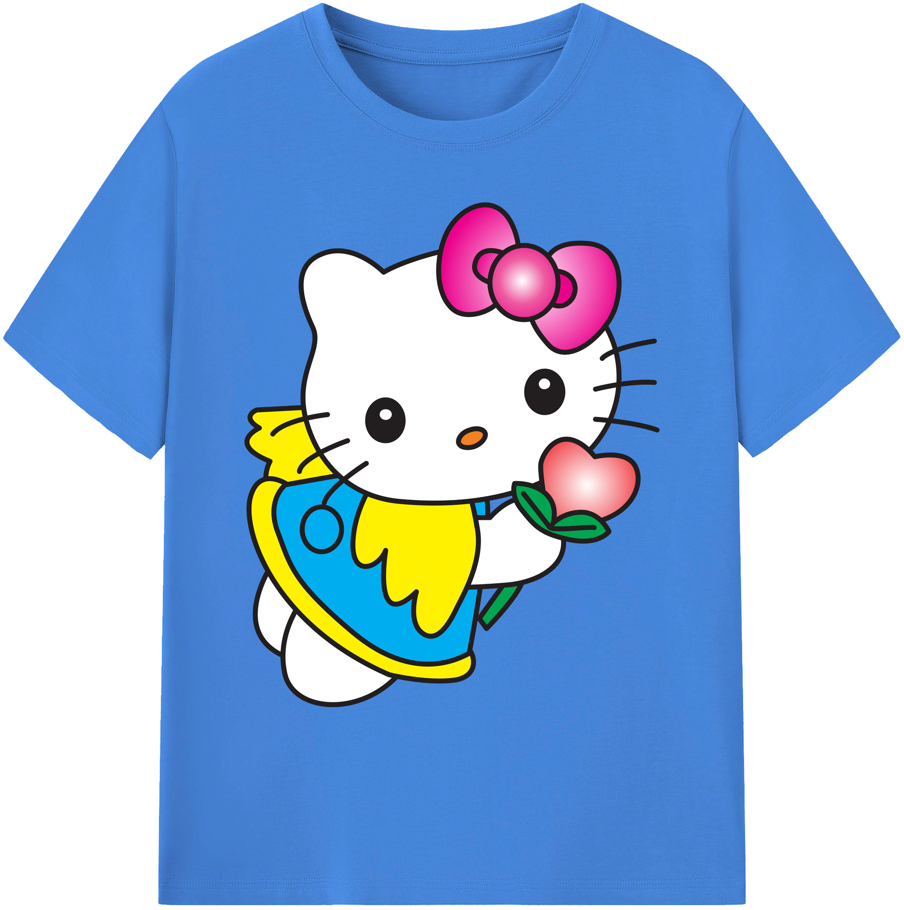 （画像用） Hello Kitty ハローキティ 綿100％ メンズ半袖Tシャツ｜肌触りやわらか＆通気性